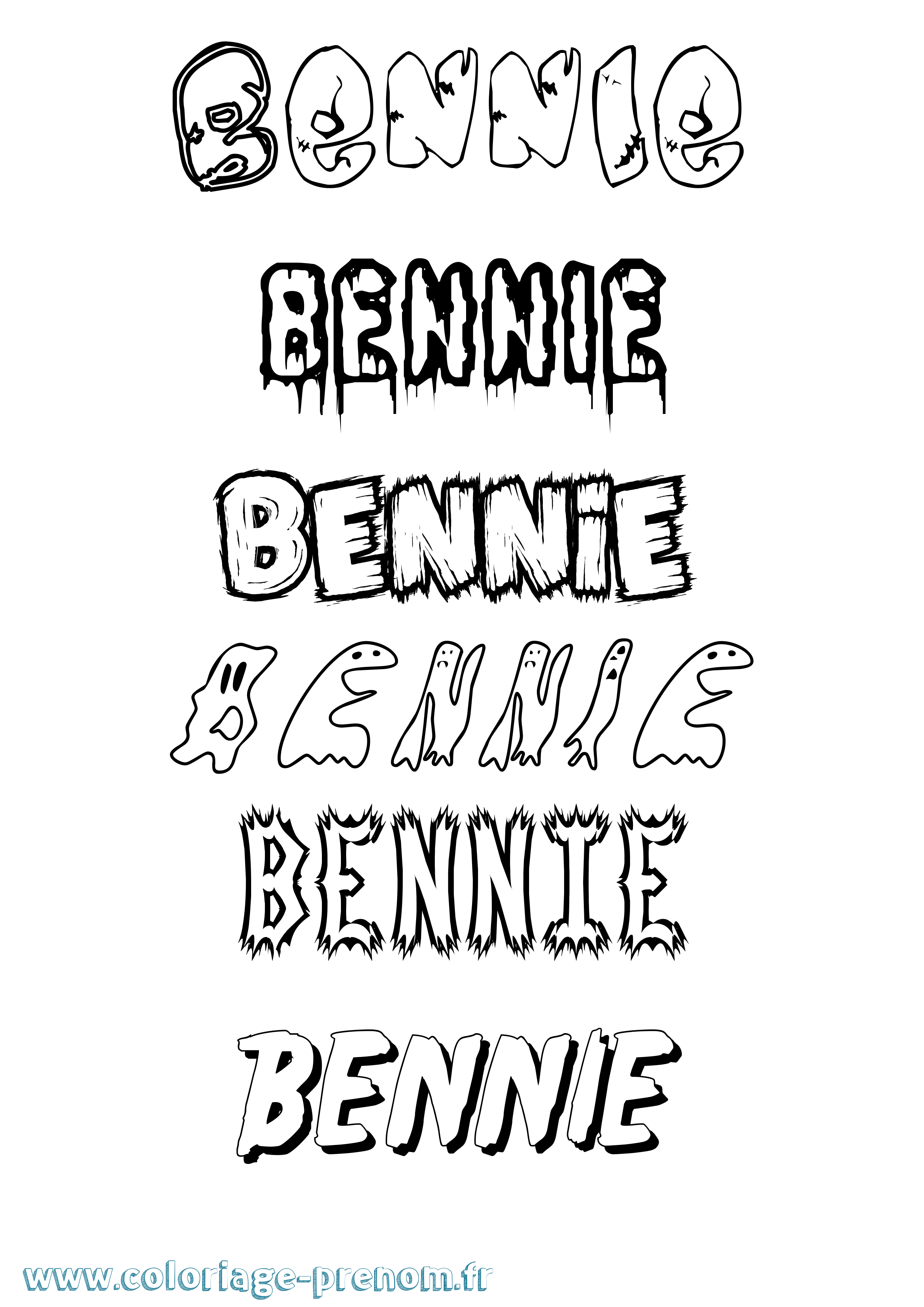 Coloriage prénom Bennie Frisson