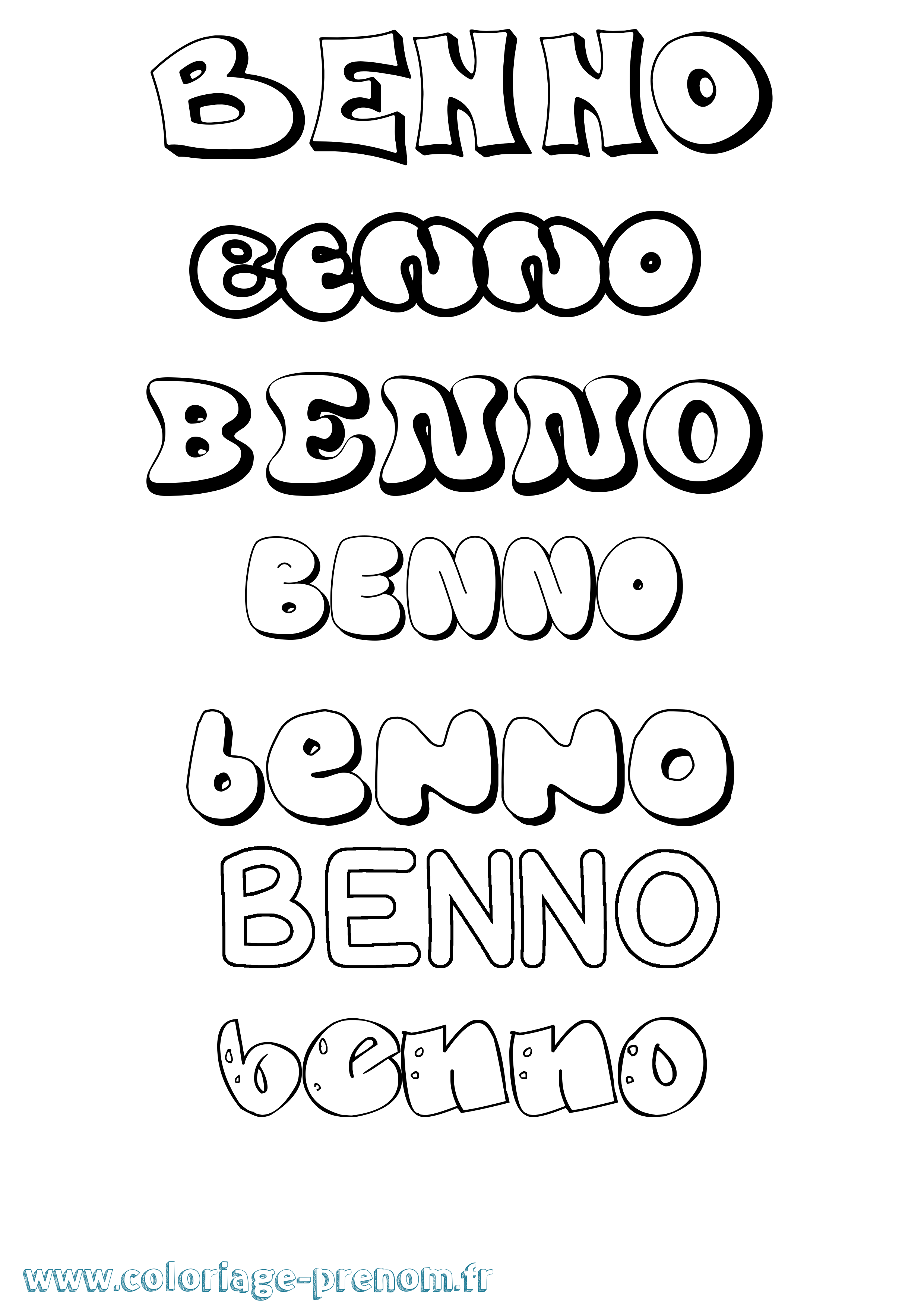 Coloriage Benno Bubble Coloriage prénom Benno Bubble
