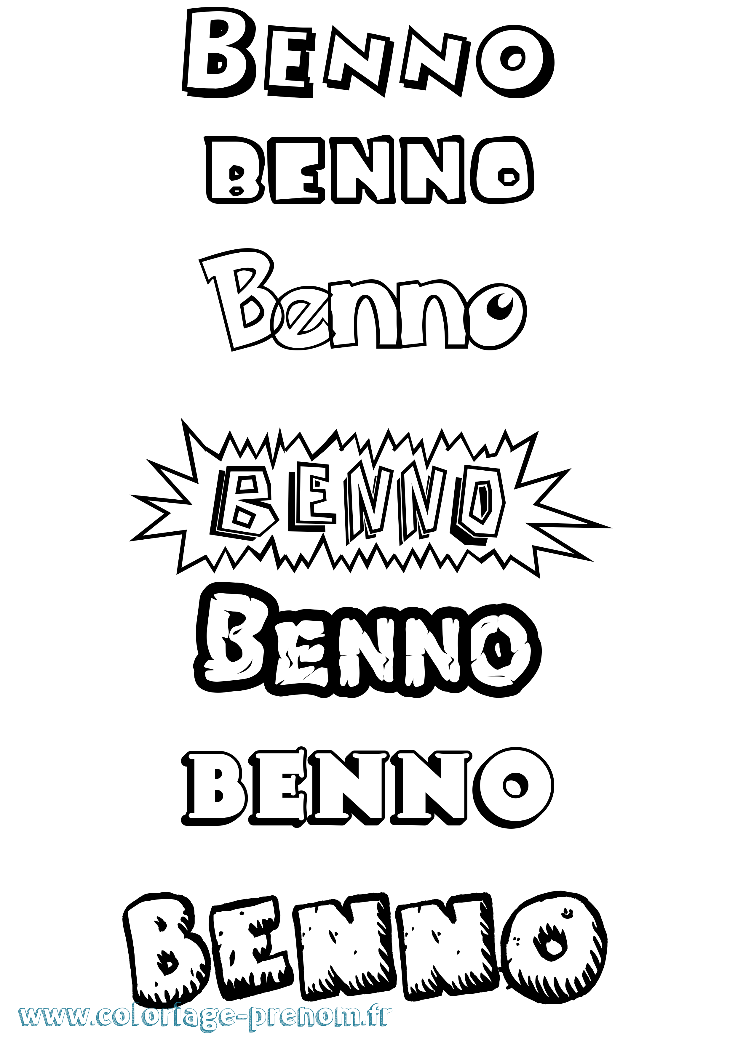 Coloriage Benno Dessin Animé Coloriage prénom Benno Dessin Animé