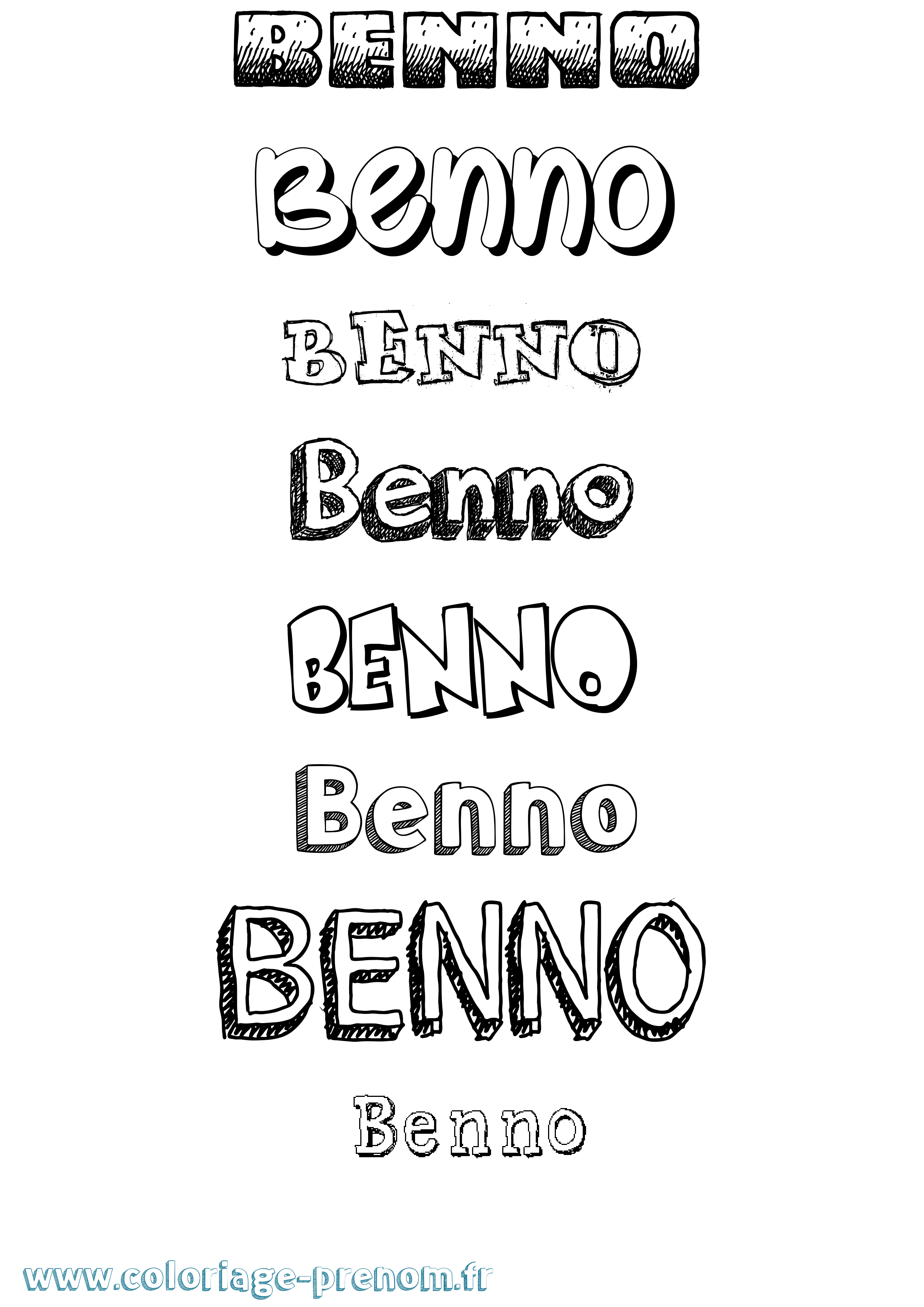 Coloriage Benno Dessiné Coloriage prénom Benno Dessiné