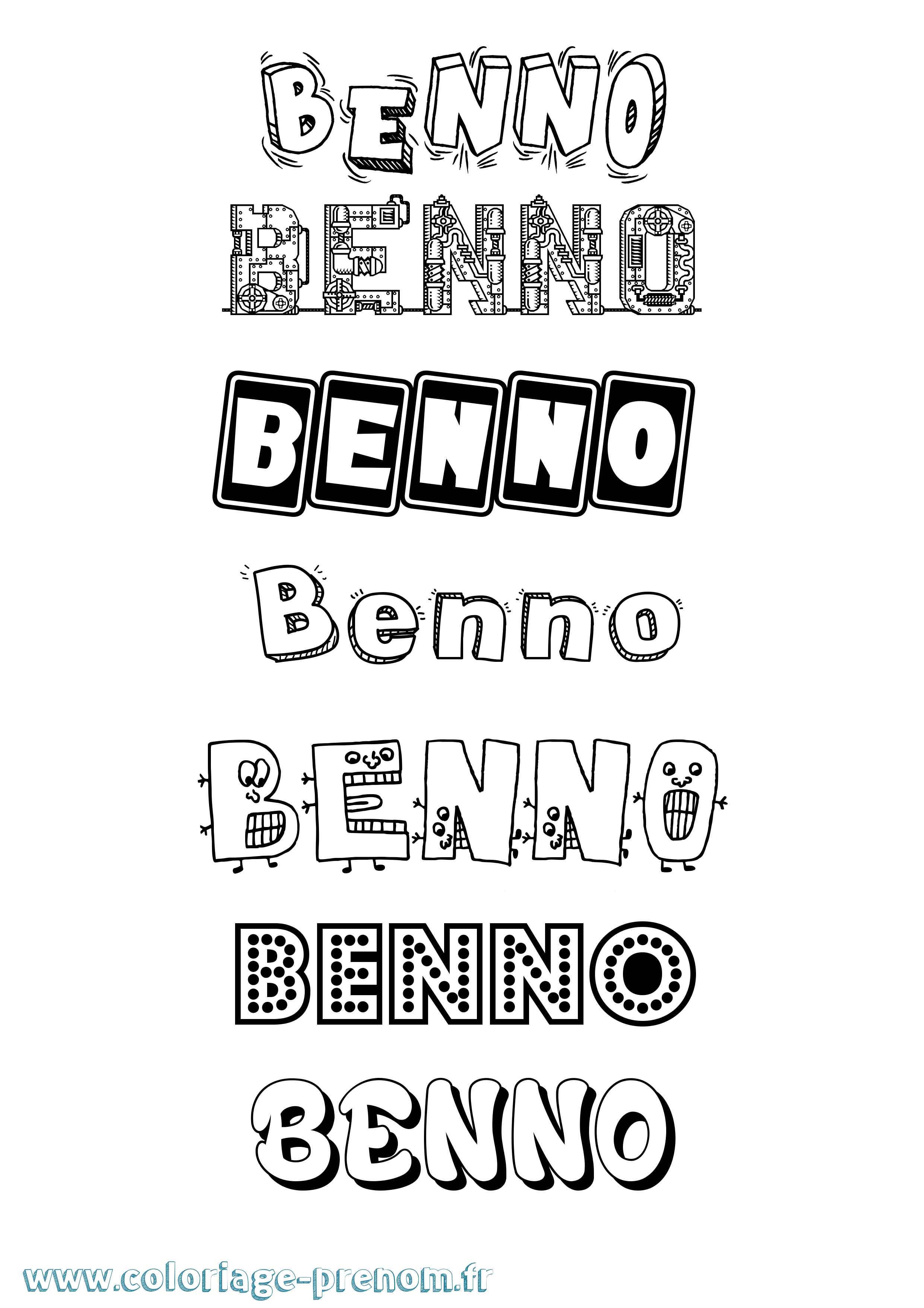 Coloriage Benno Fun Coloriage prénom Benno Fun