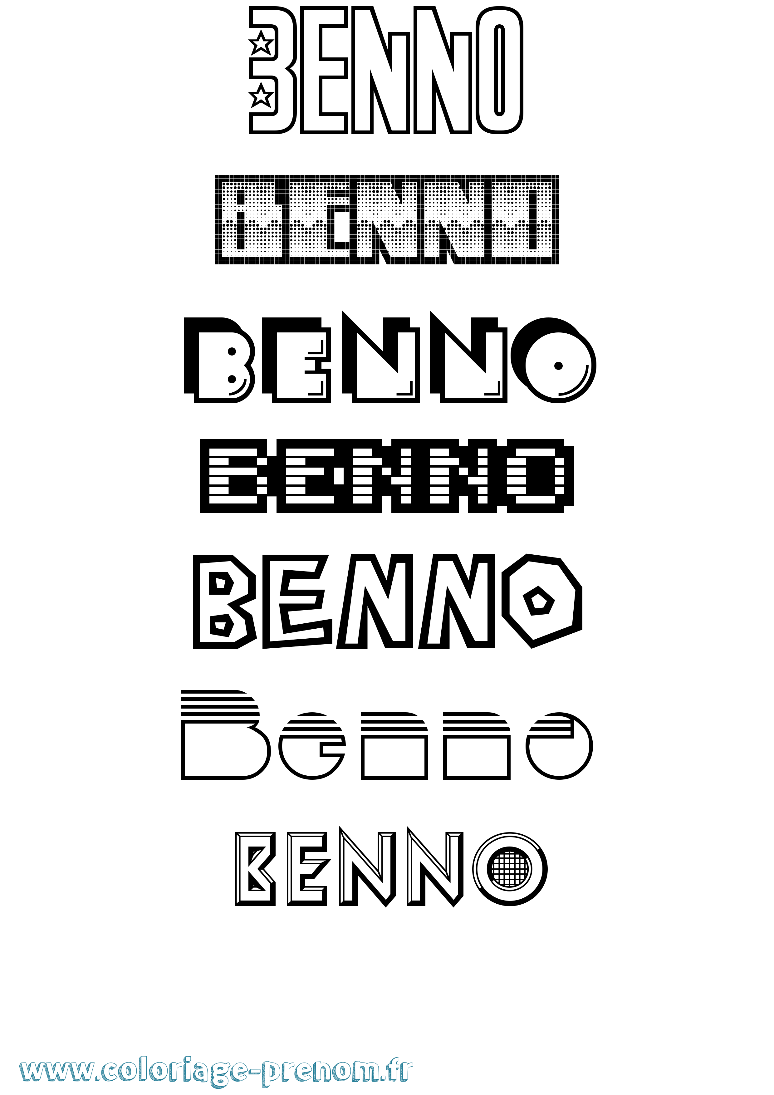 Coloriage Benno Jeux Vidéos Coloriage prénom Benno Jeux Vidéos