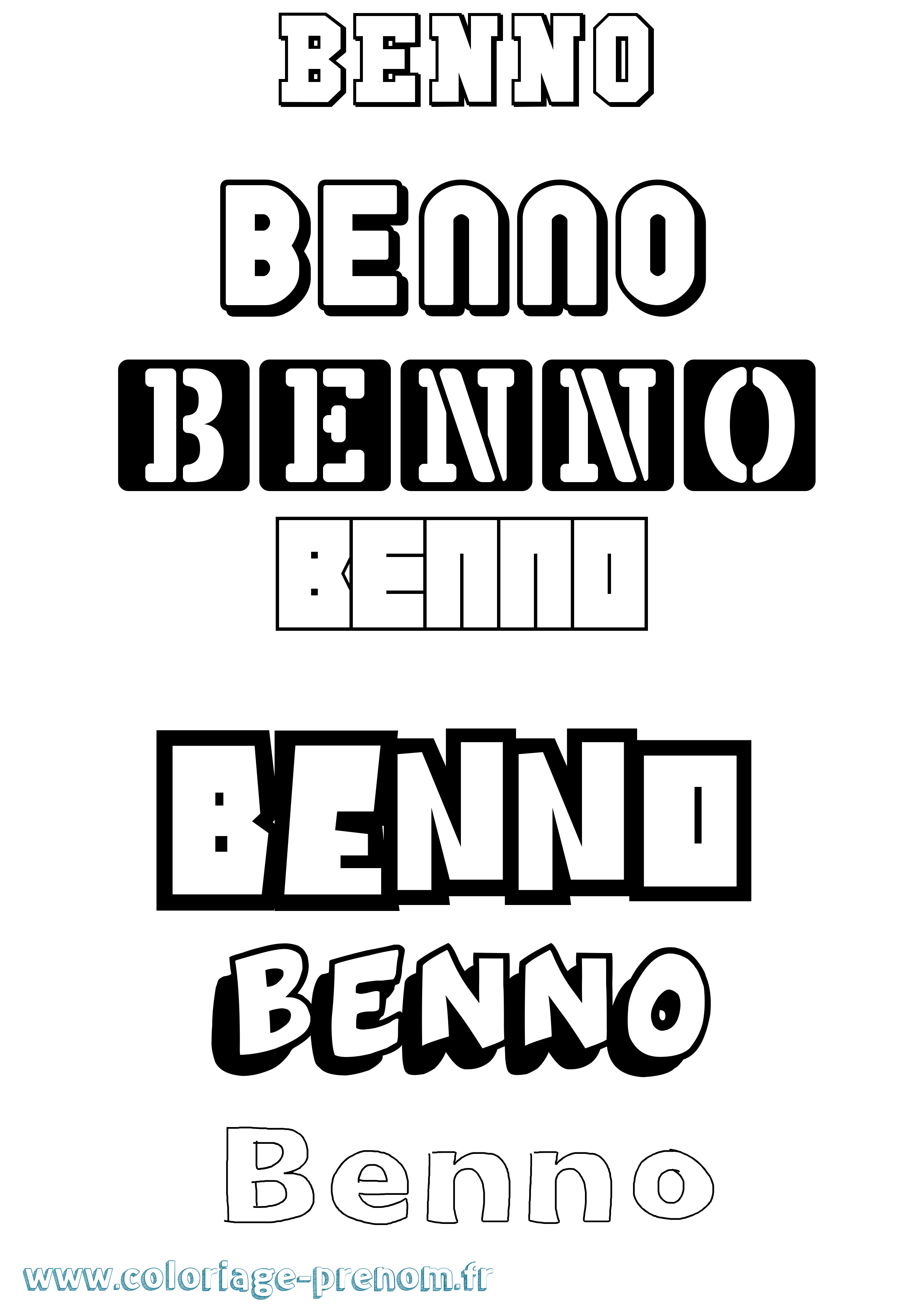 Coloriage Benno Simple Coloriage prénom Benno Simple