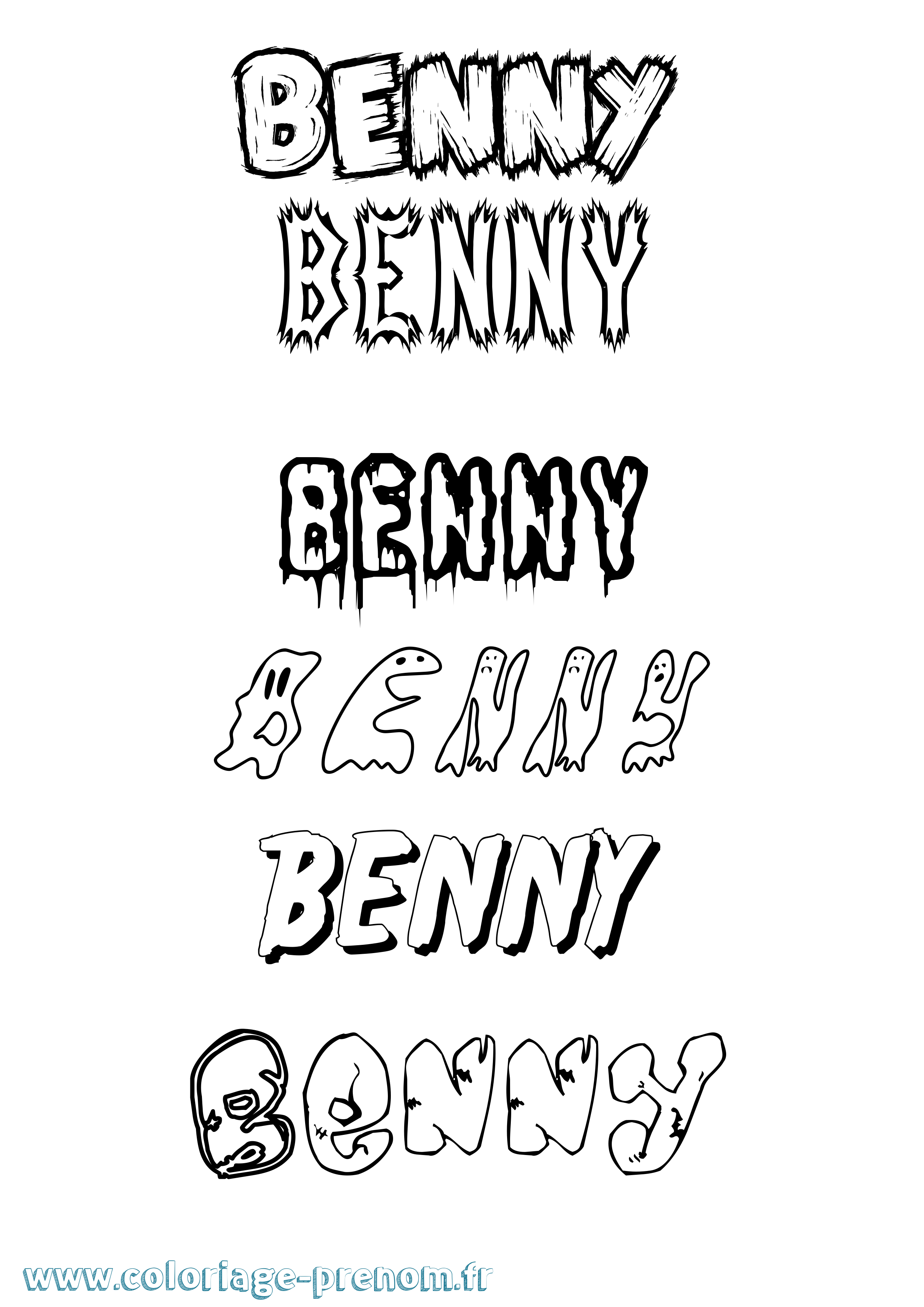 Coloriage prénom Benny Frisson