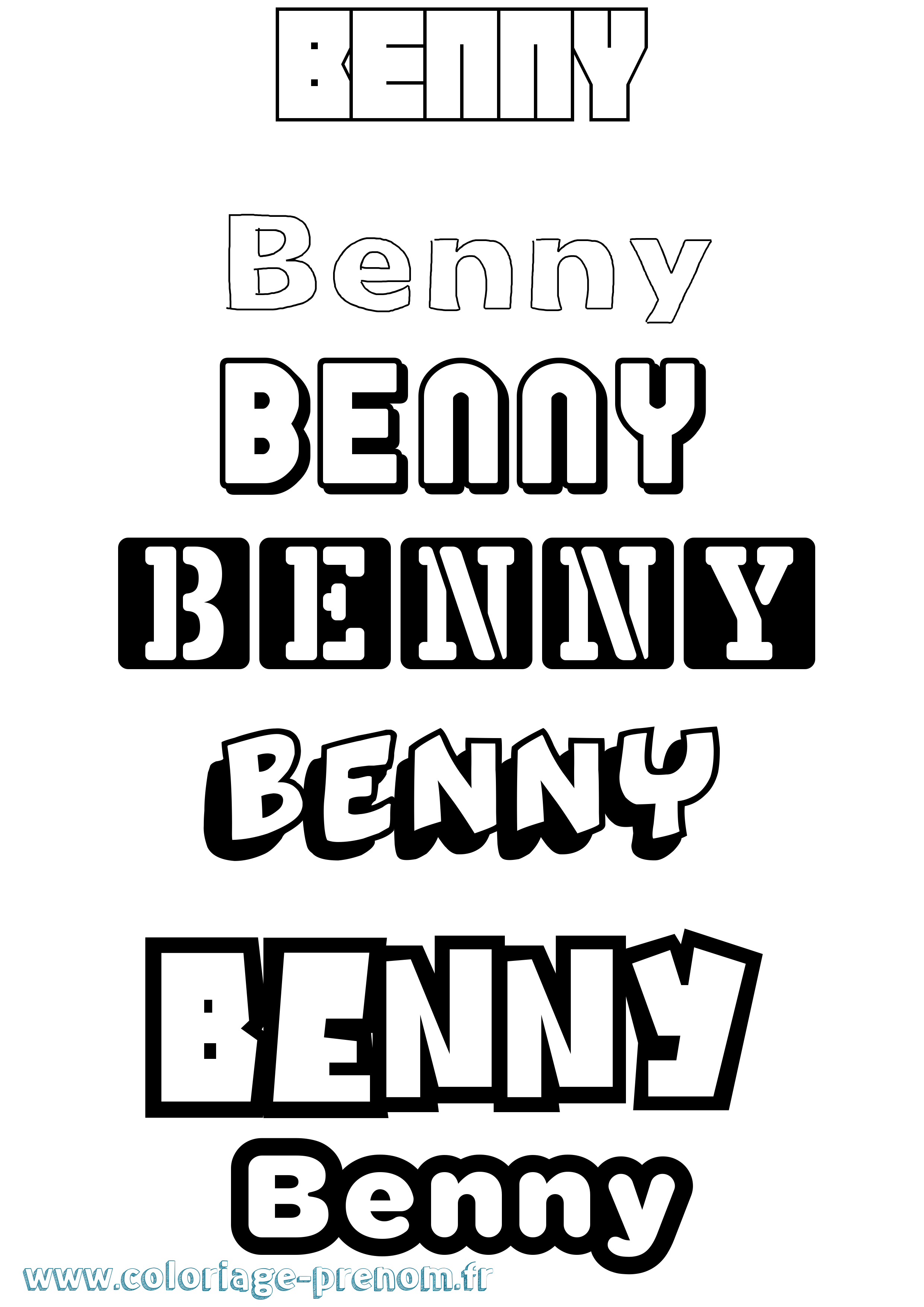 Coloriage prénom Benny Simple