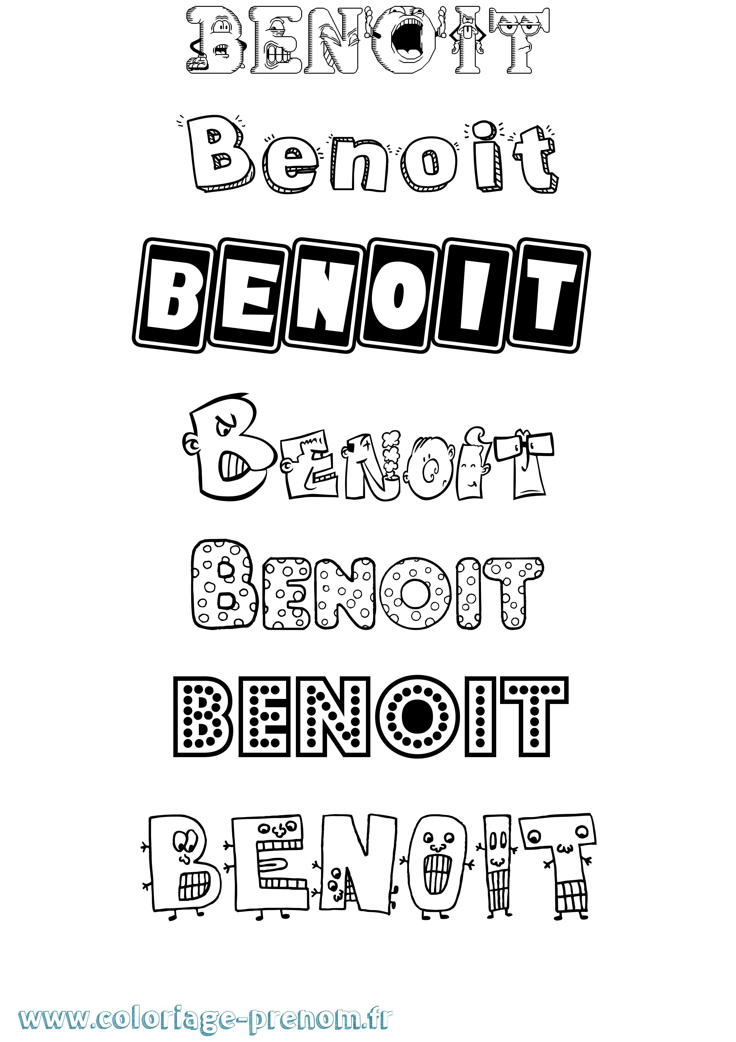 Coloriage prénom Benoit