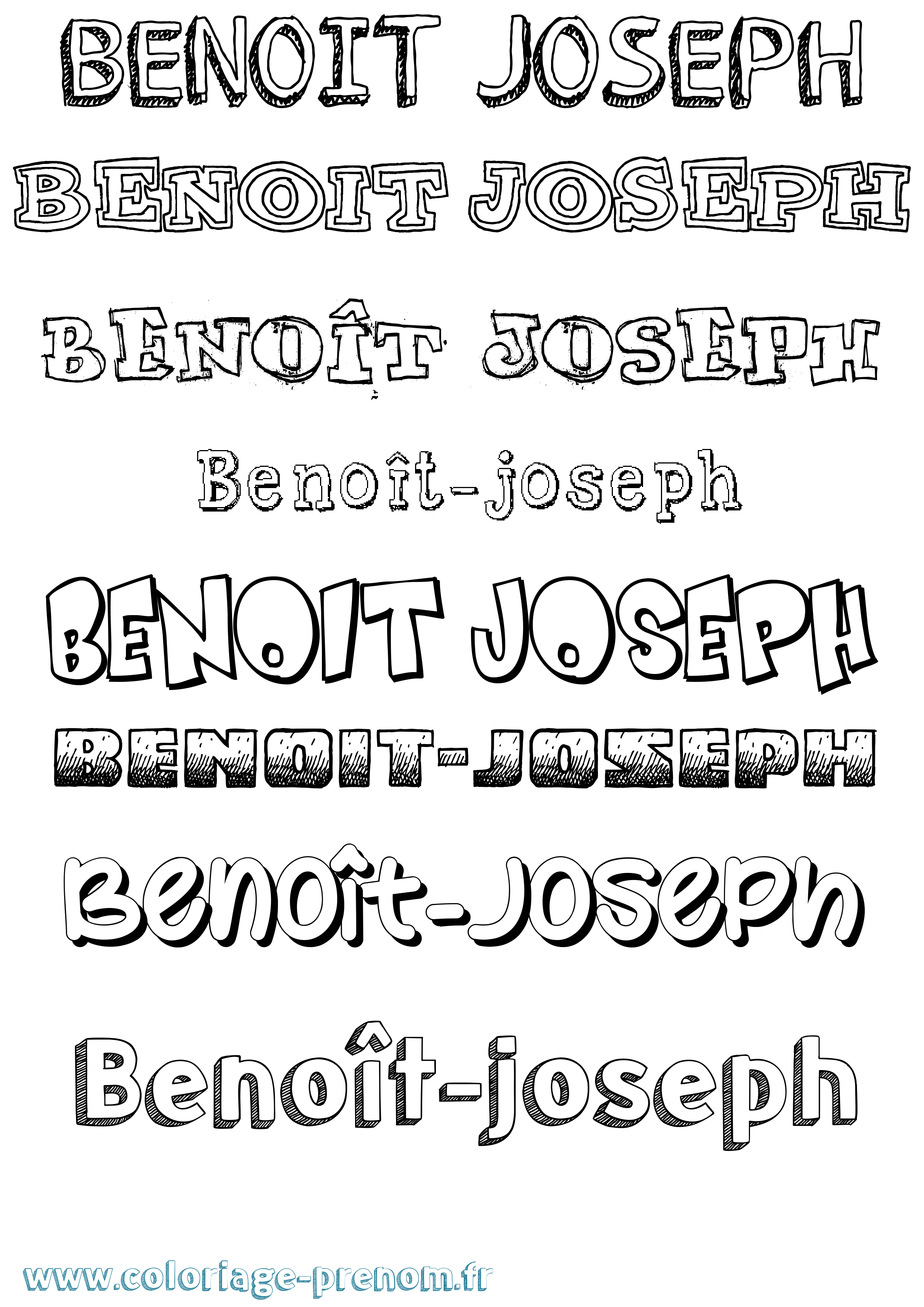Coloriage prénom Benoît-Joseph Dessiné