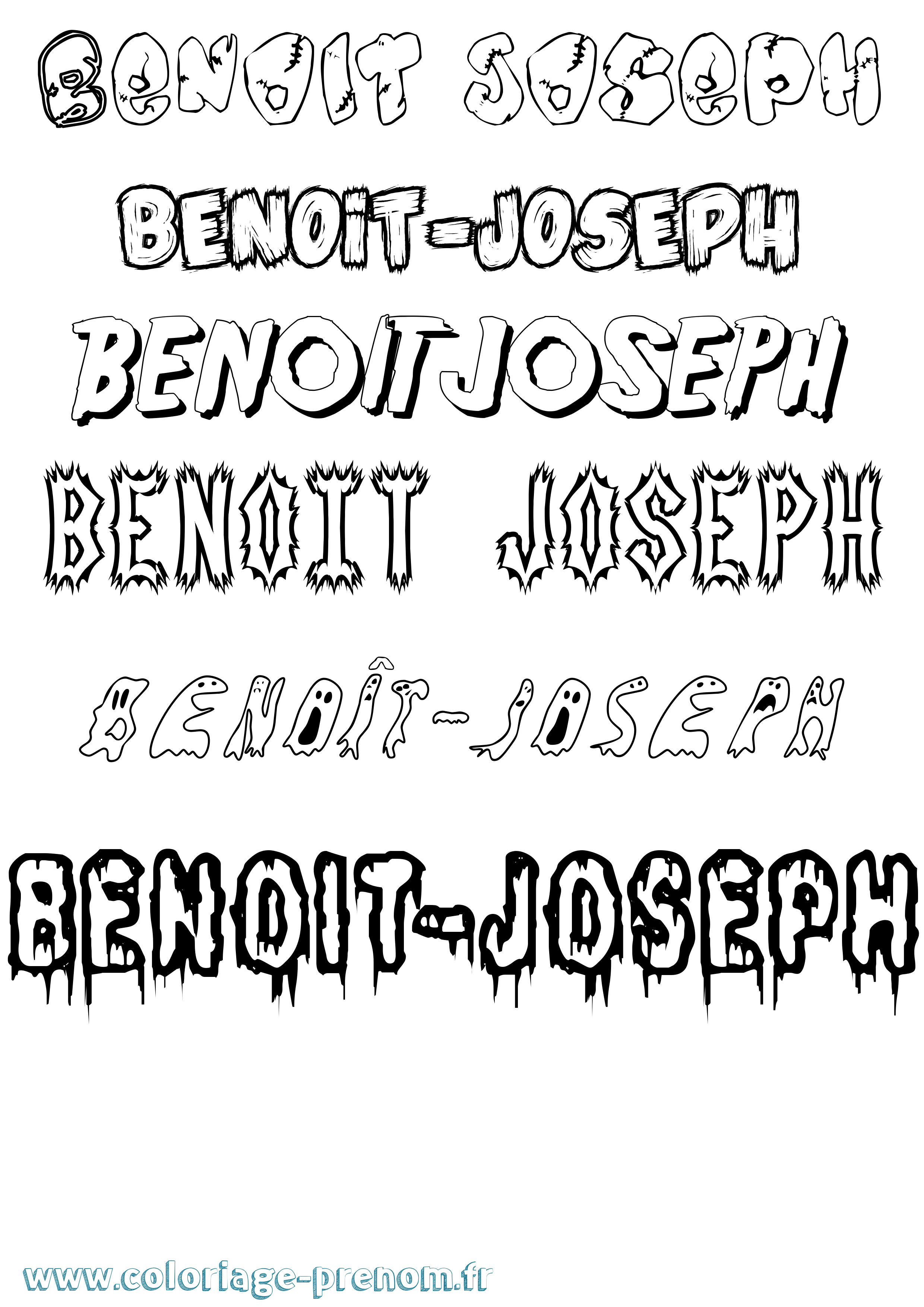 Coloriage prénom Benoît-Joseph Frisson