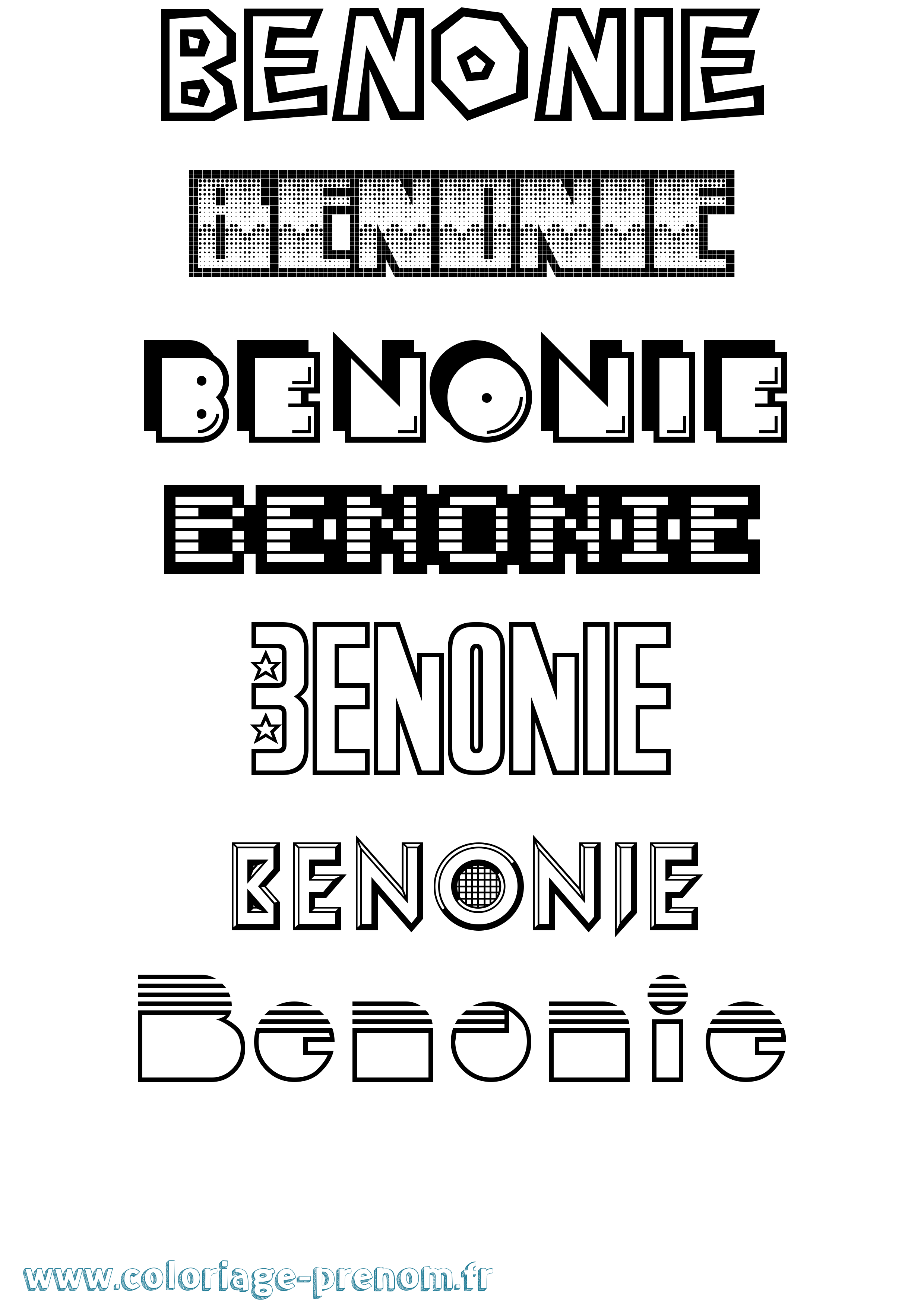 Coloriage Benonie Jeux Vidéos Coloriage prénom Benonie Jeux Vidéos