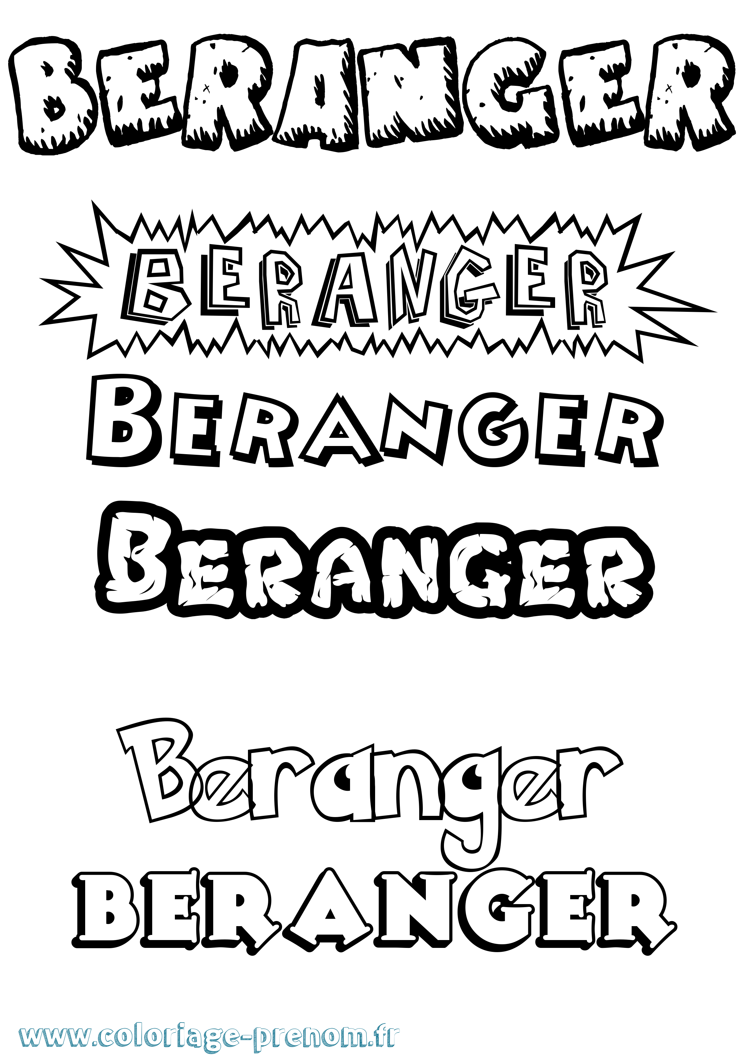 Coloriage Beranger Dessin Animé Coloriage prénom Beranger Dessin Animé