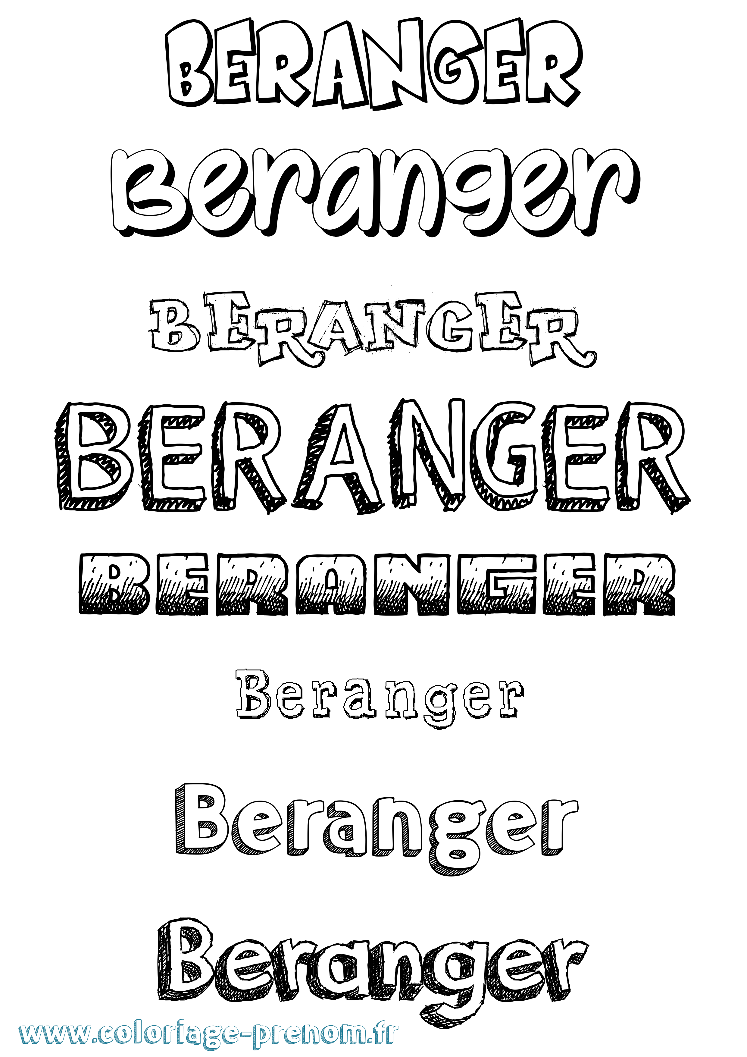 Coloriage Beranger Dessiné Coloriage prénom Beranger Dessiné
