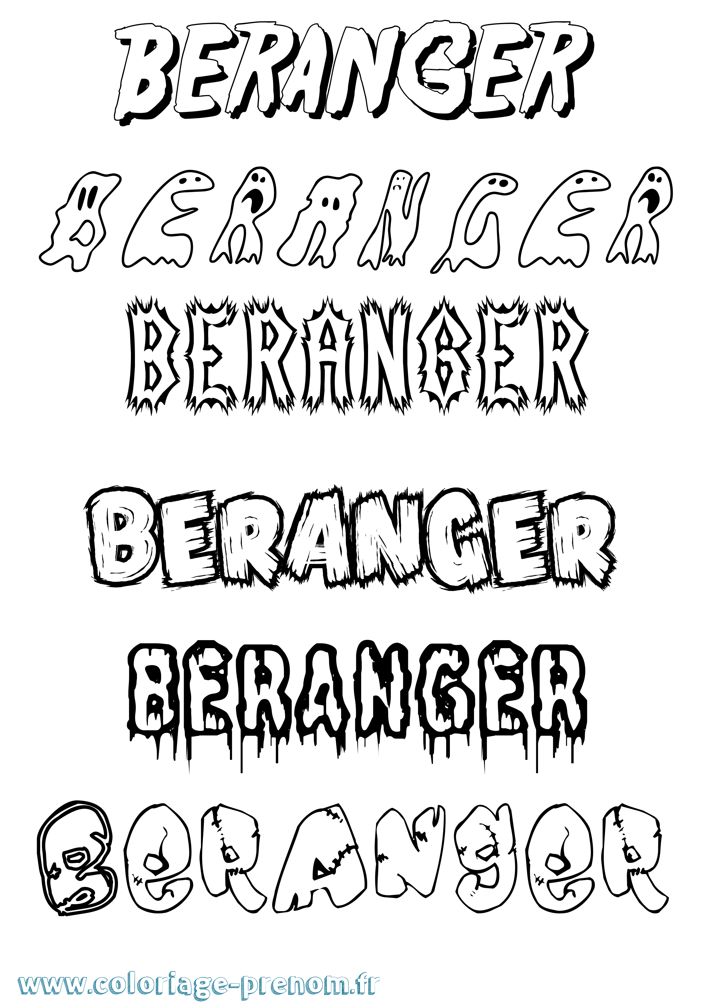 Coloriage Beranger Frisson Coloriage prénom Beranger Frisson