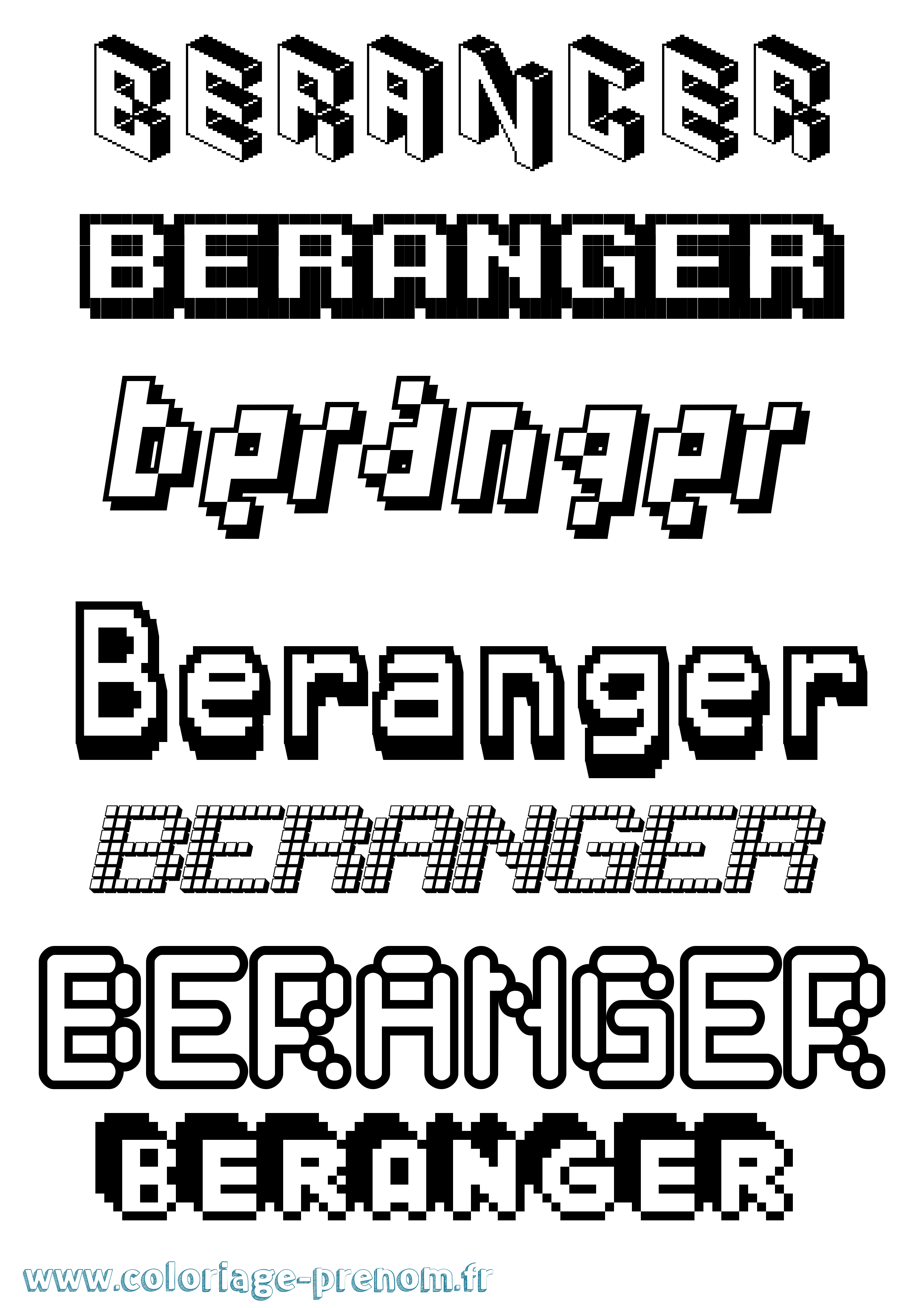Coloriage Beranger Pixel Coloriage prénom Beranger Pixel