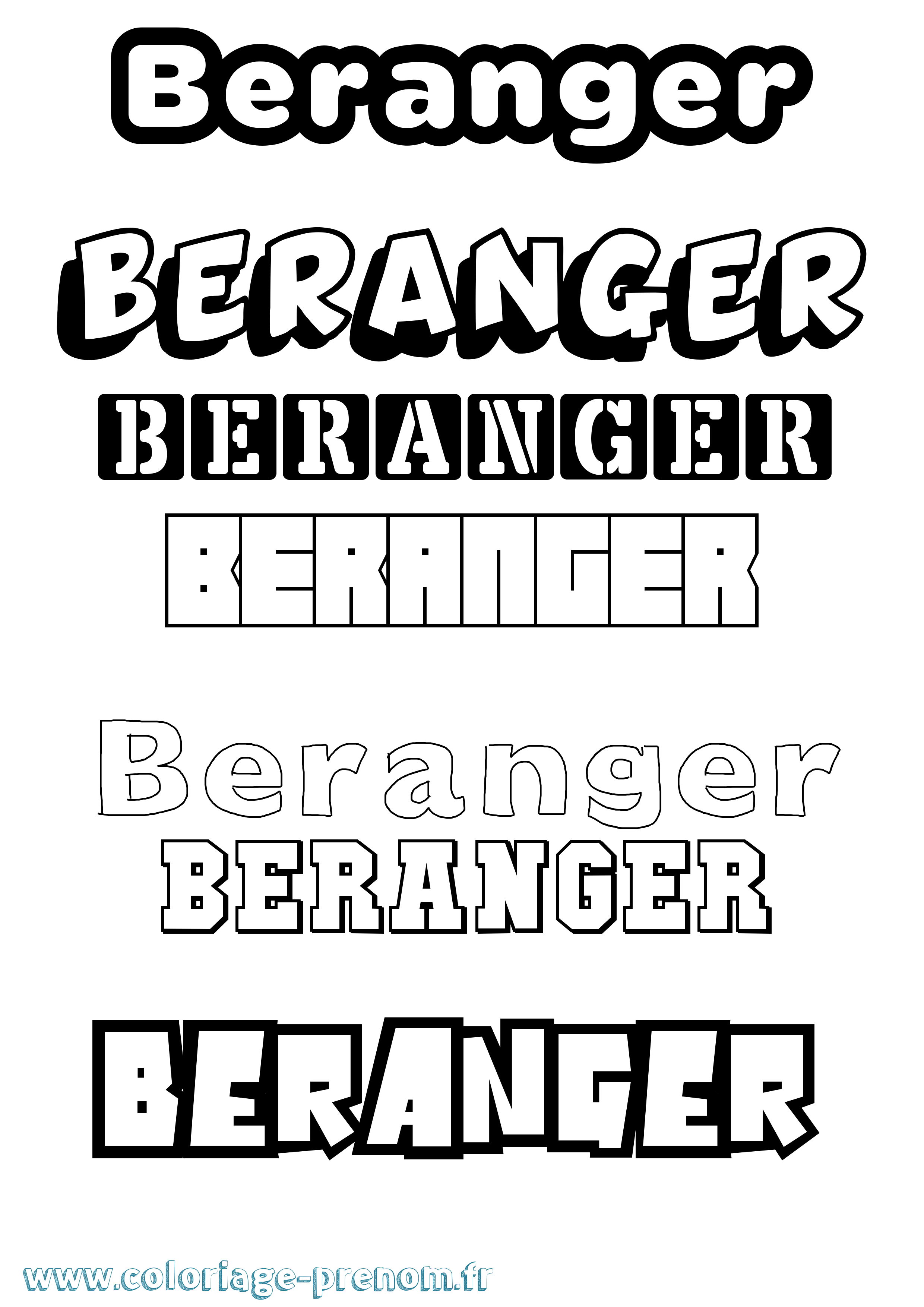 Coloriage Beranger Simple Coloriage prénom Beranger Simple