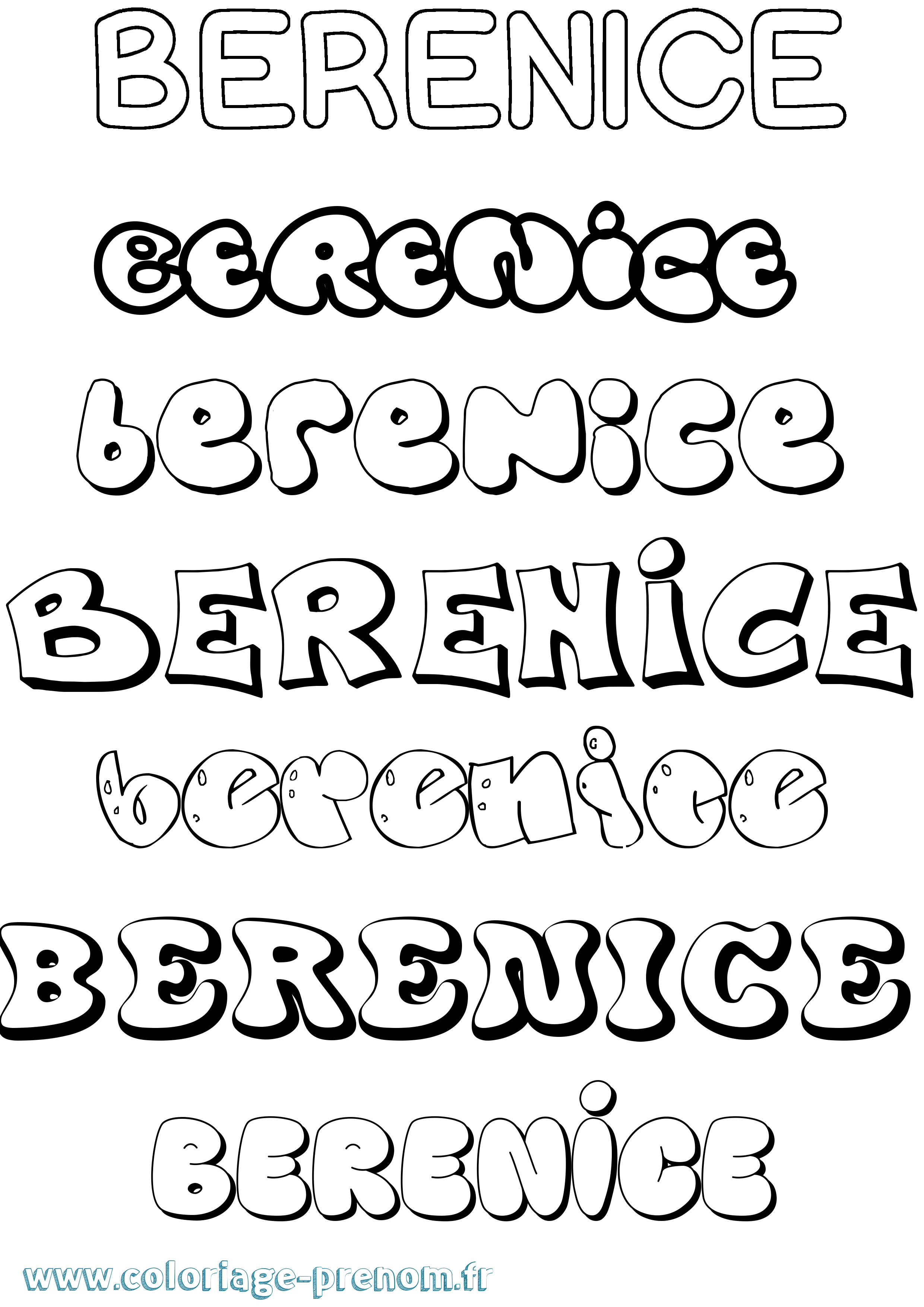 Coloriage prénom Berenice Bubble