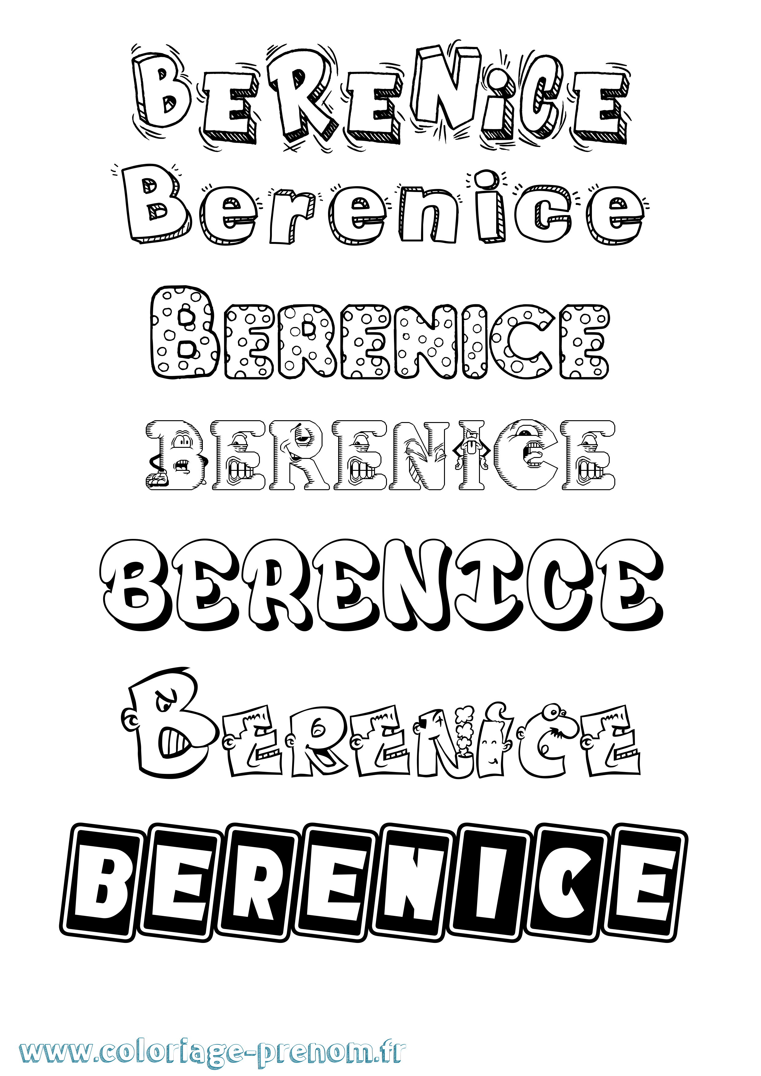 Coloriage prénom Berenice Fun