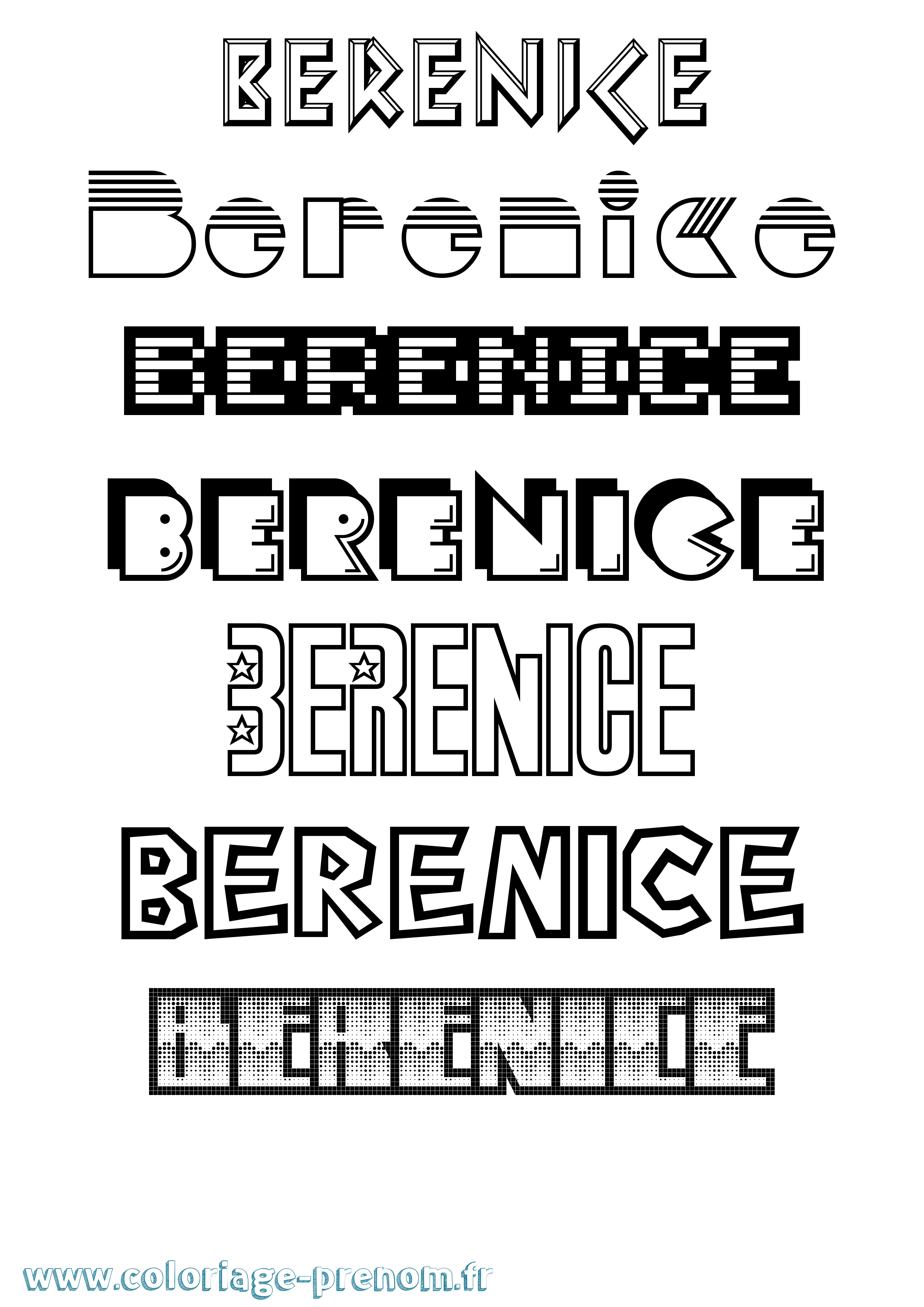Coloriage prénom Berenice