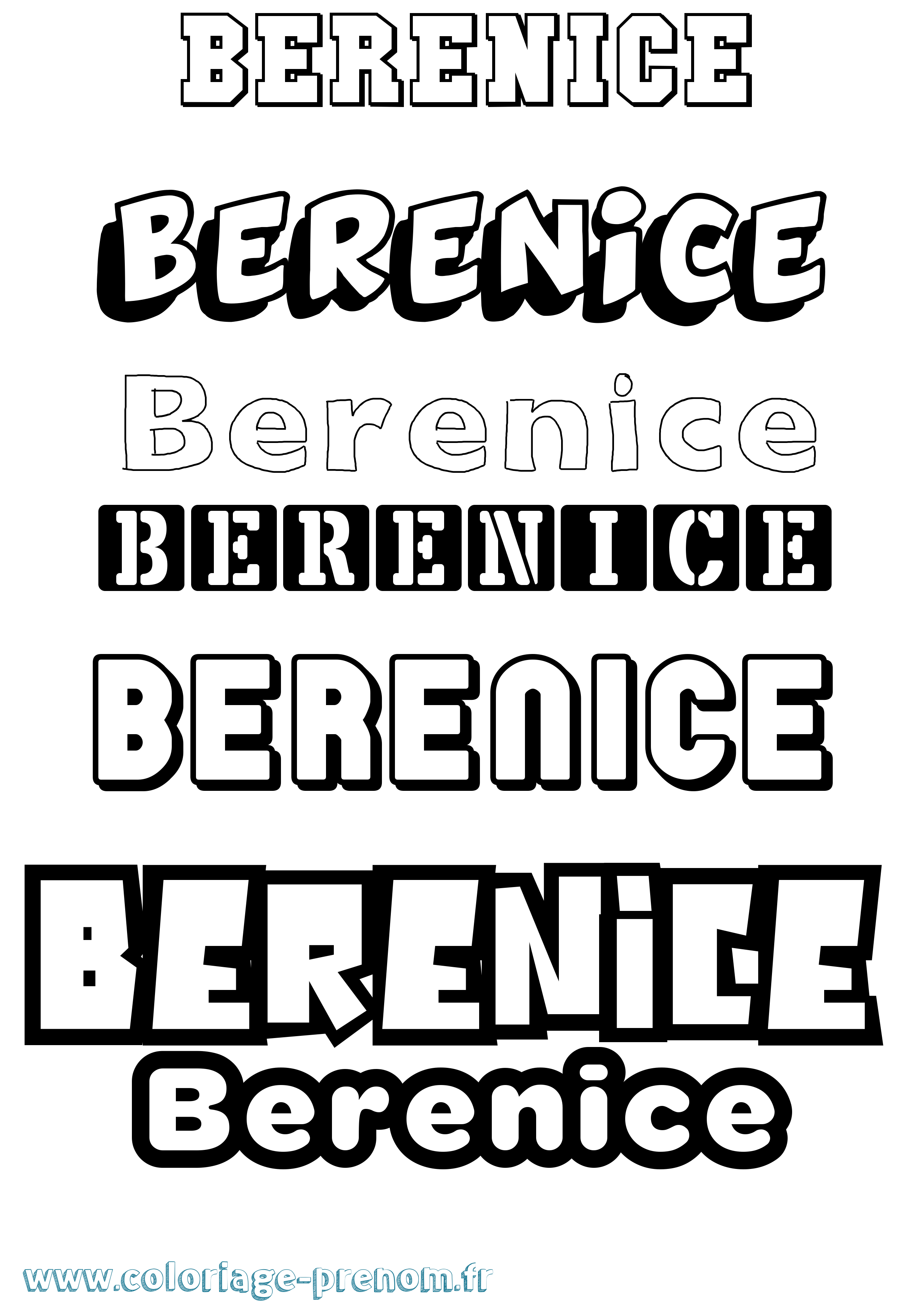 Coloriage prénom Berenice Simple