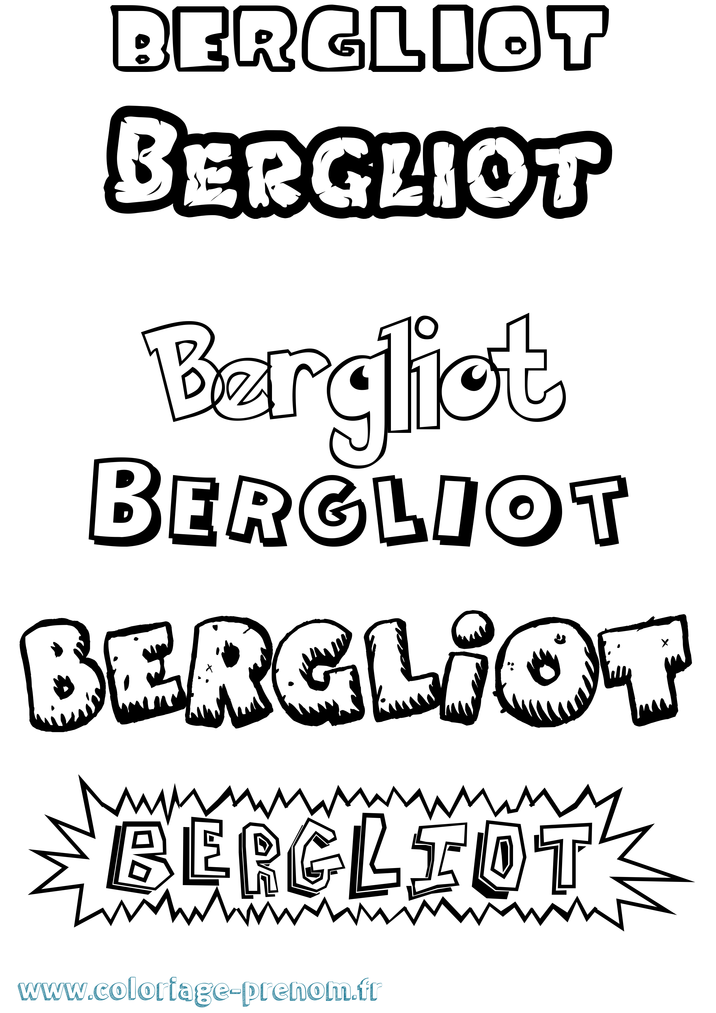 Coloriage prénom Bergliot Dessin Animé
