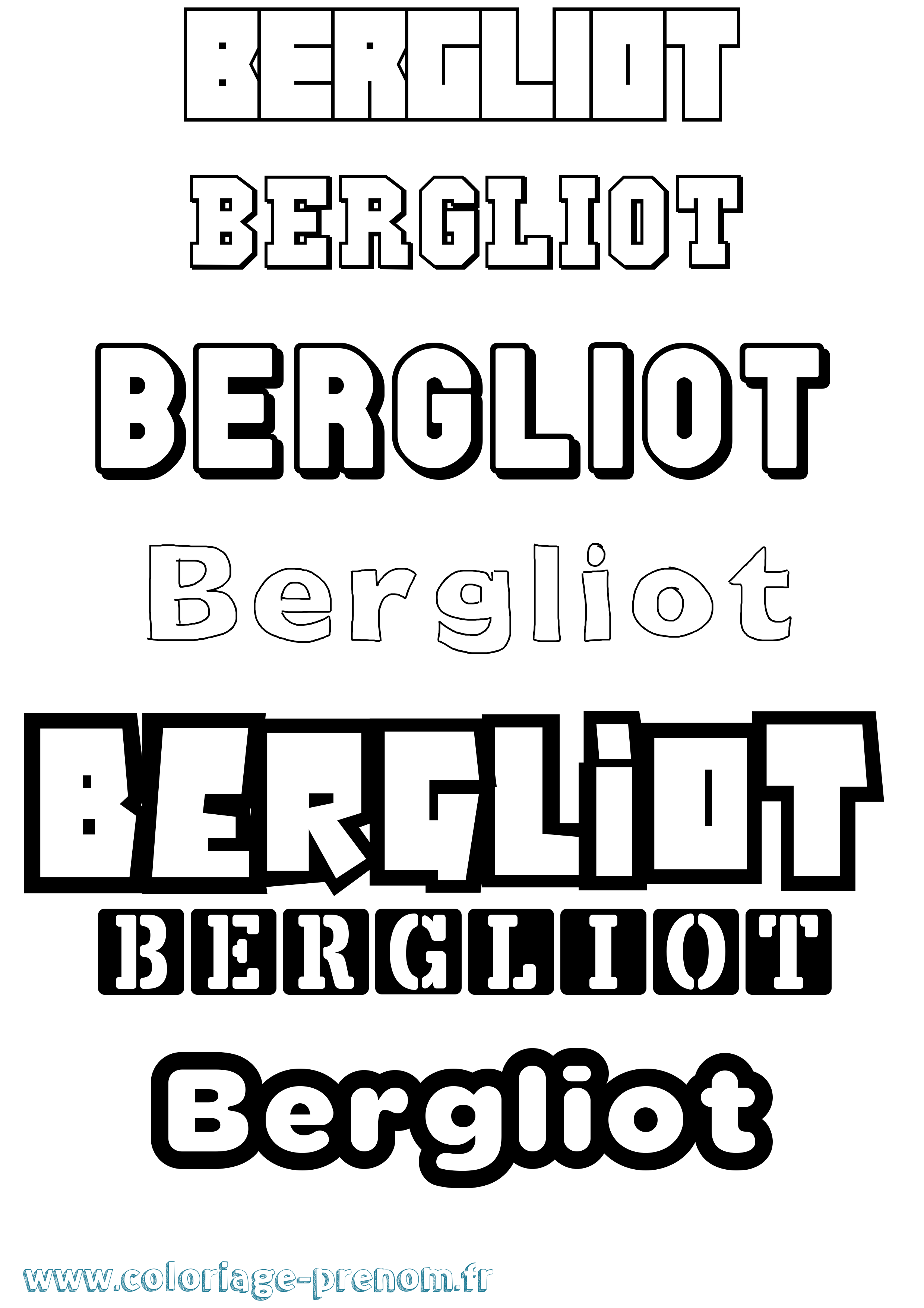 Coloriage prénom Bergliot Simple