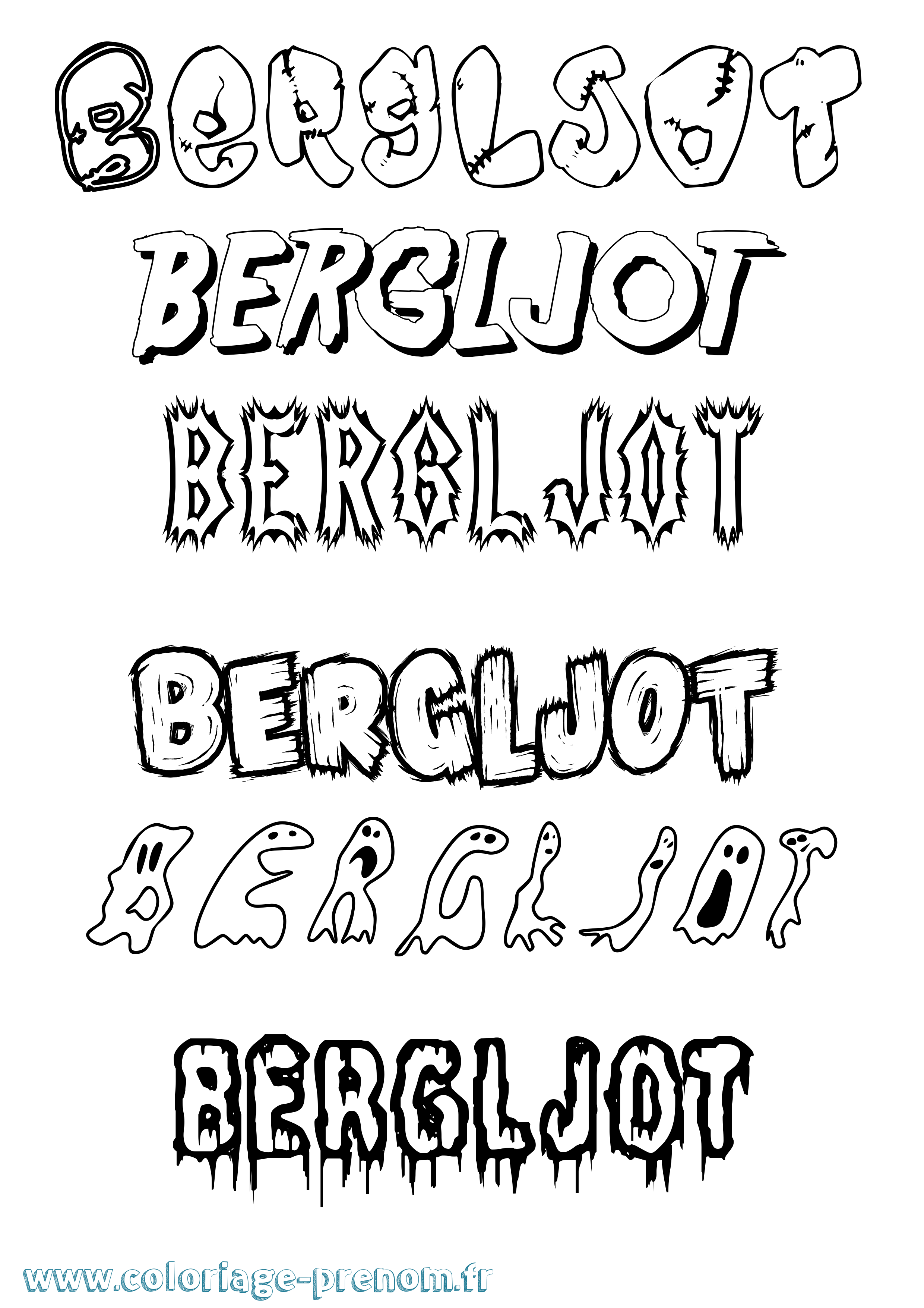 Coloriage prénom Bergljot Frisson