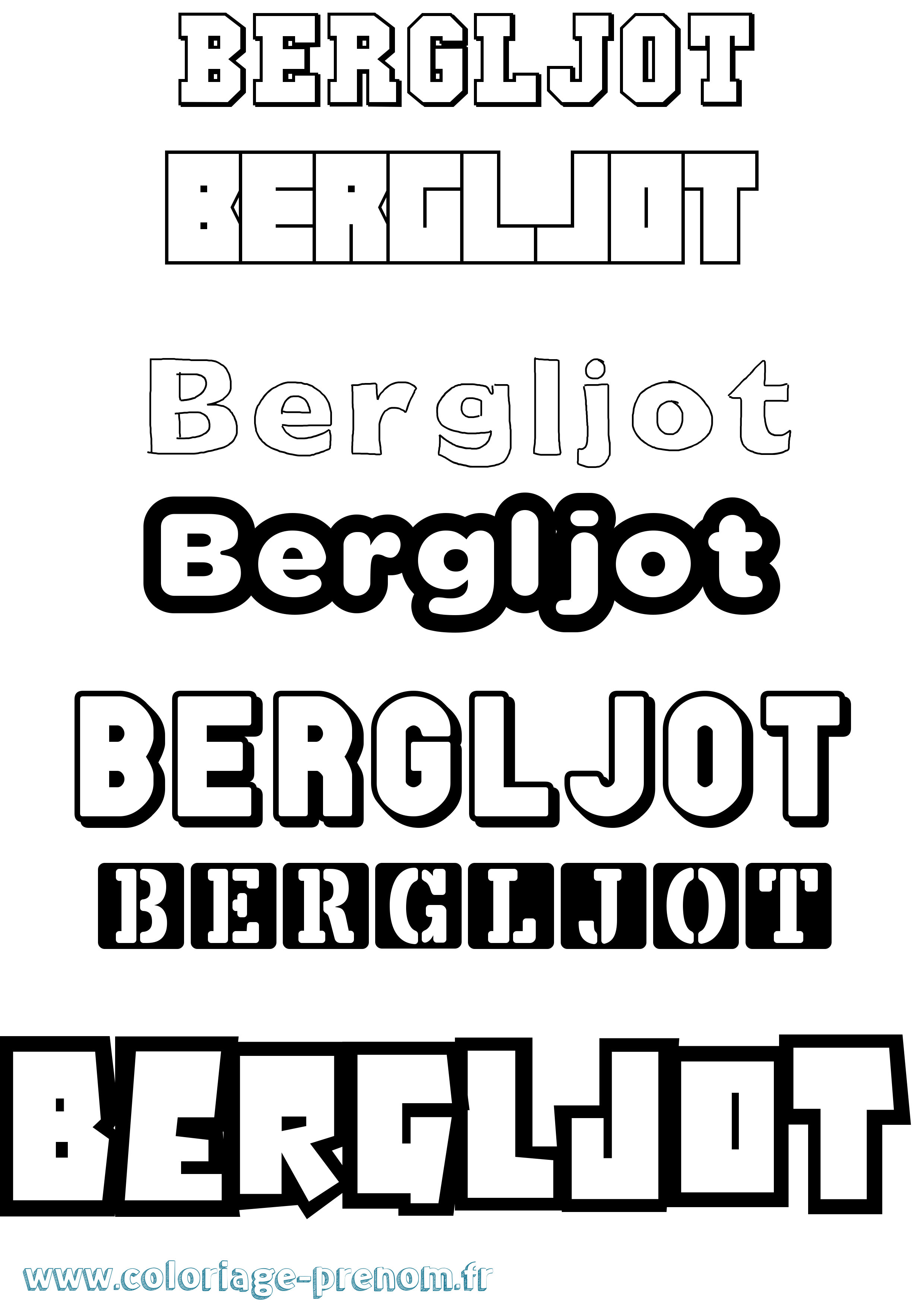 Coloriage prénom Bergljot Simple
