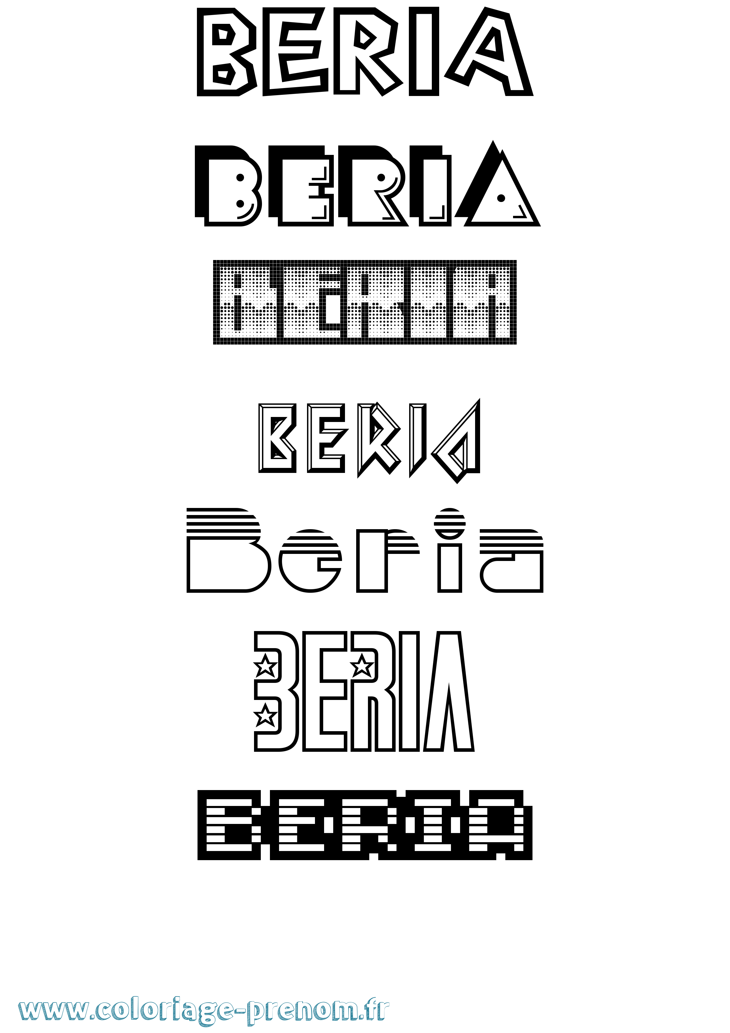 Coloriage Beria Jeux Vidéos Coloriage prénom Beria Jeux Vidéos