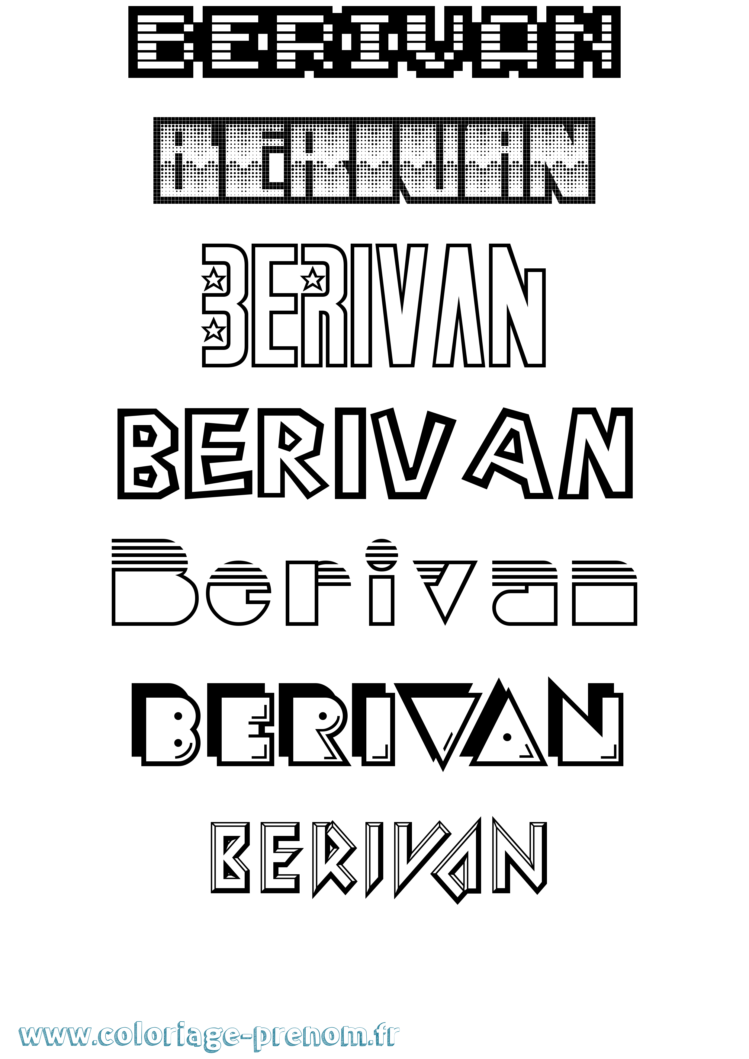 Coloriage Berivan Jeux Vidéos Coloriage prénom Berivan Jeux Vidéos