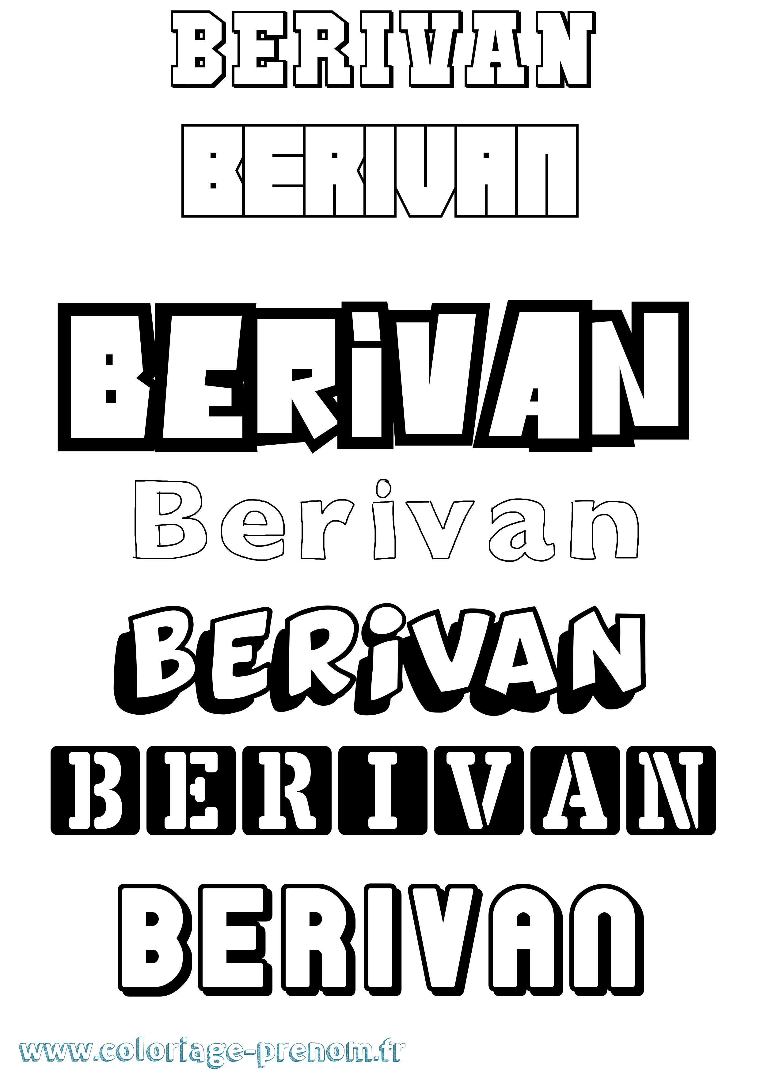 Coloriage Berivan Simple Coloriage prénom Berivan Simple