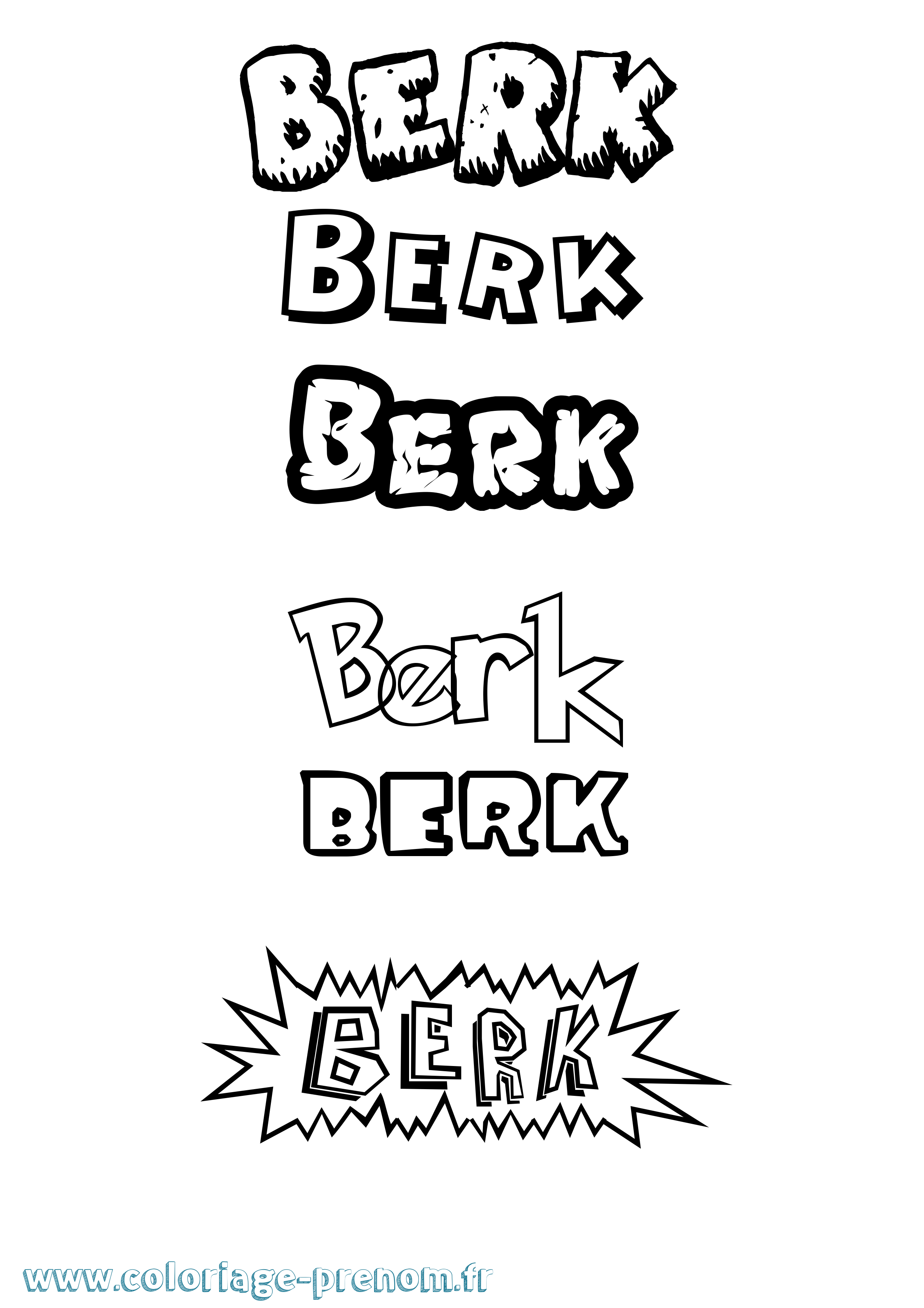 Coloriage Berk Dessin Animé Coloriage prénom Berk Dessin Animé