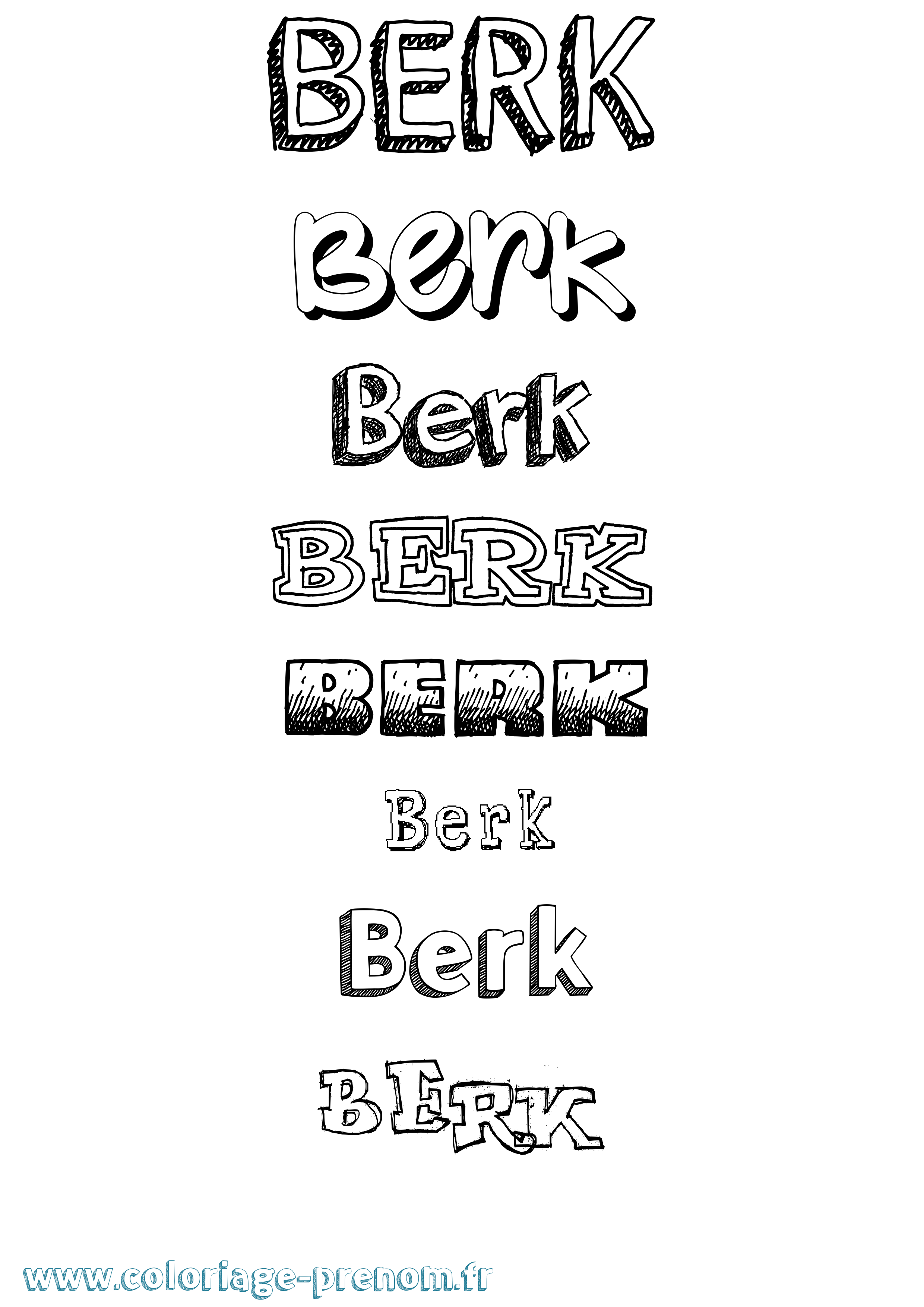 Coloriage Berk Dessiné Coloriage prénom Berk Dessiné