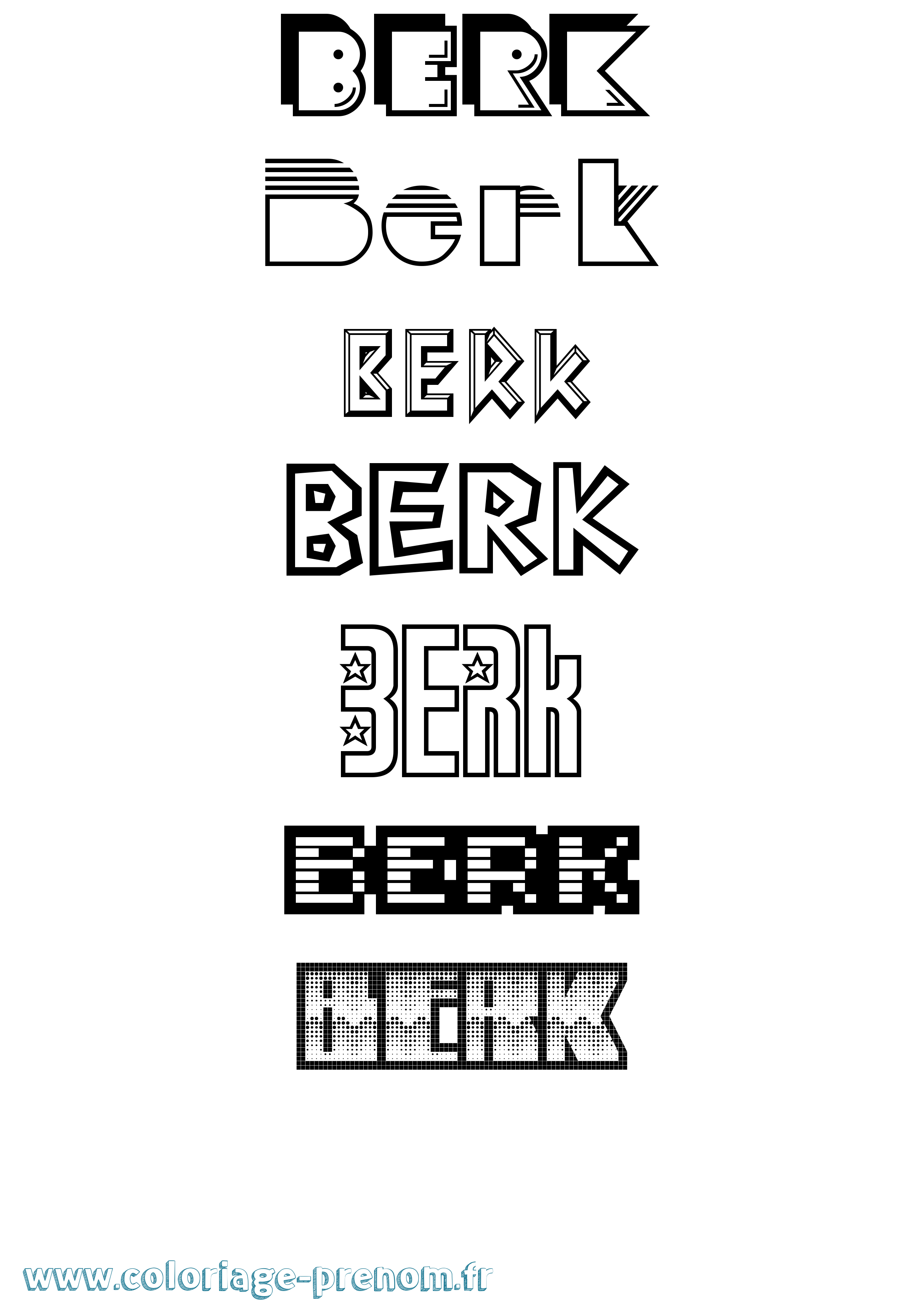 Coloriage Berk Jeux Vidéos Coloriage prénom Berk Jeux Vidéos