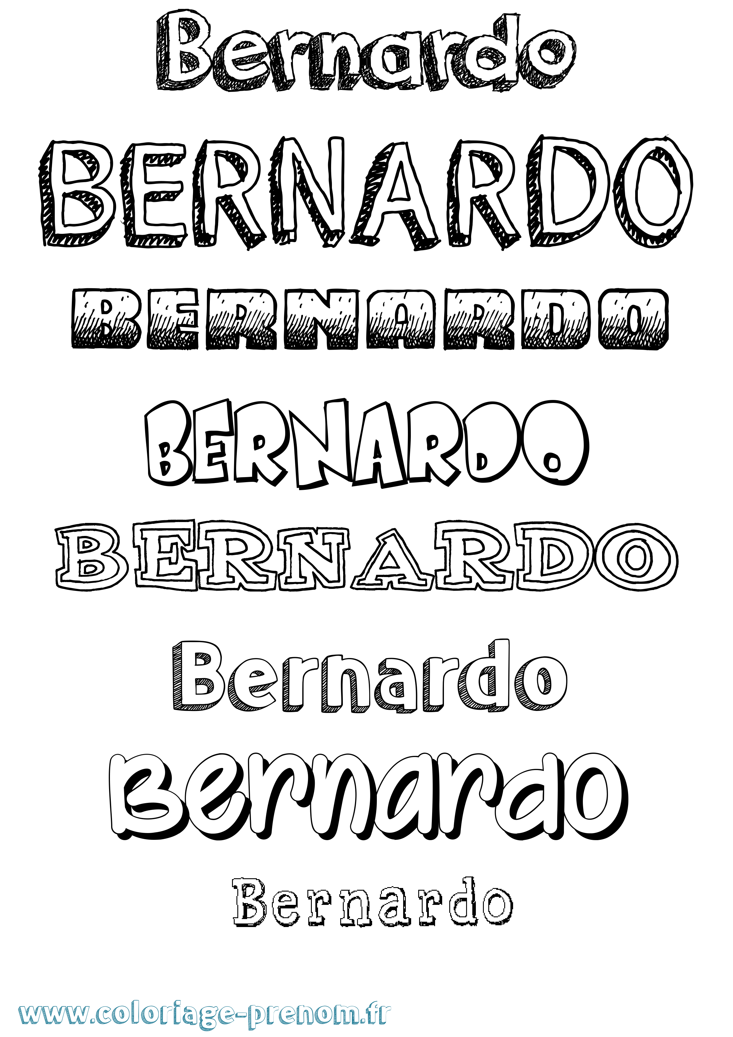 Coloriage prénom Bernardo Dessiné