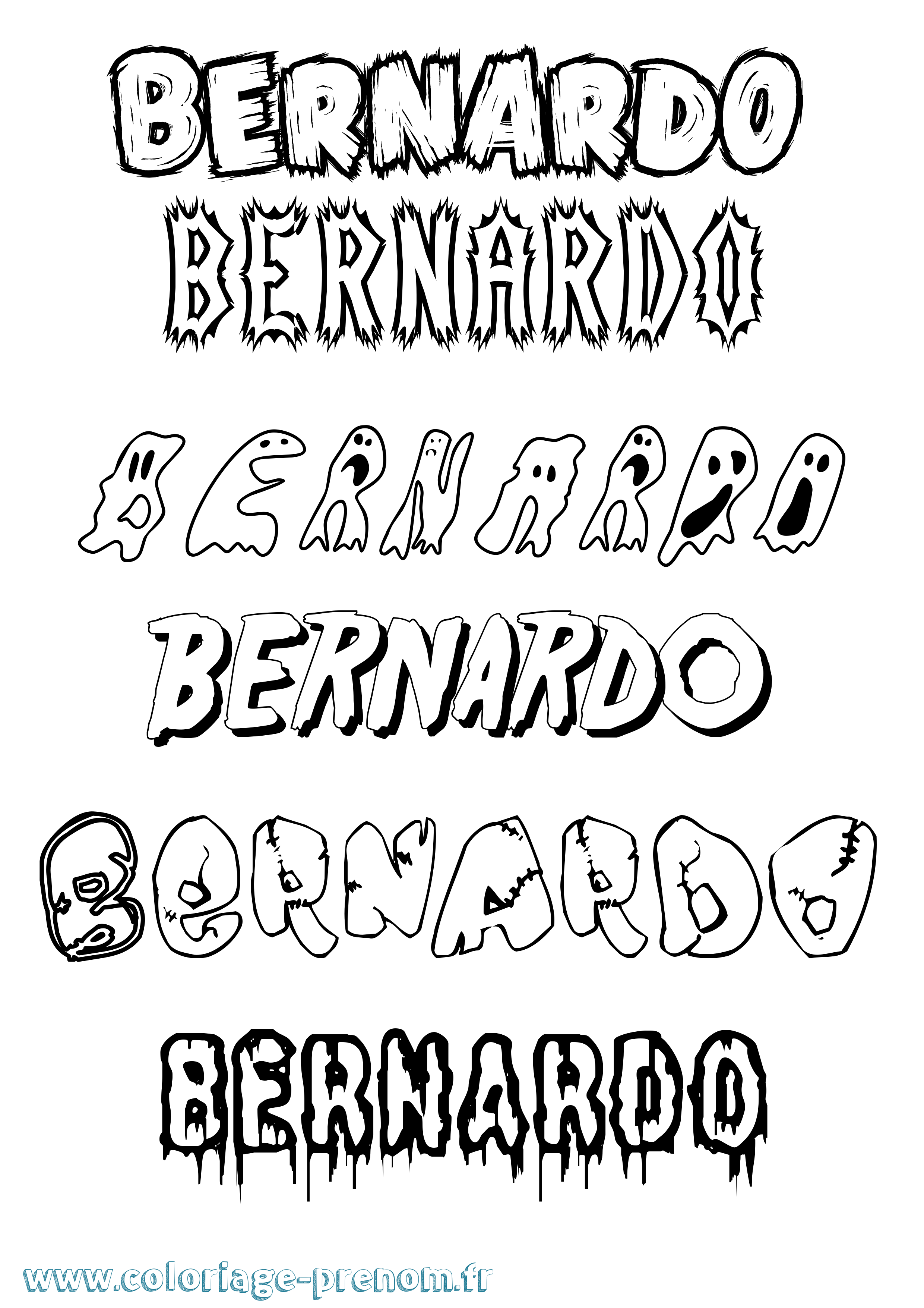 Coloriage prénom Bernardo Frisson