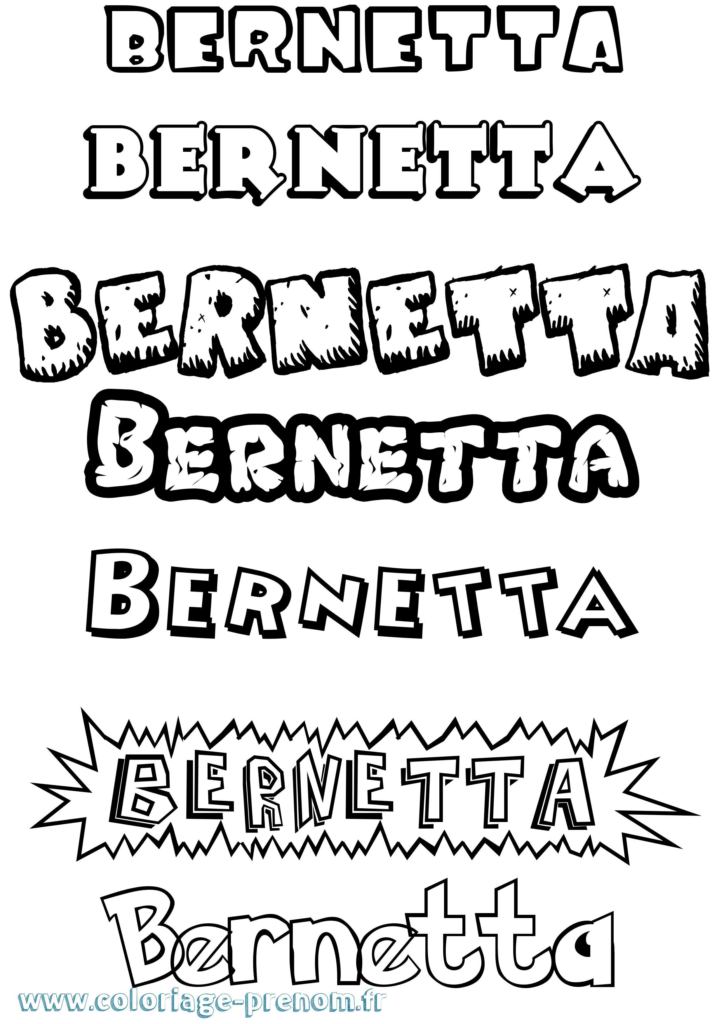 Coloriage prénom Bernetta Dessin Animé