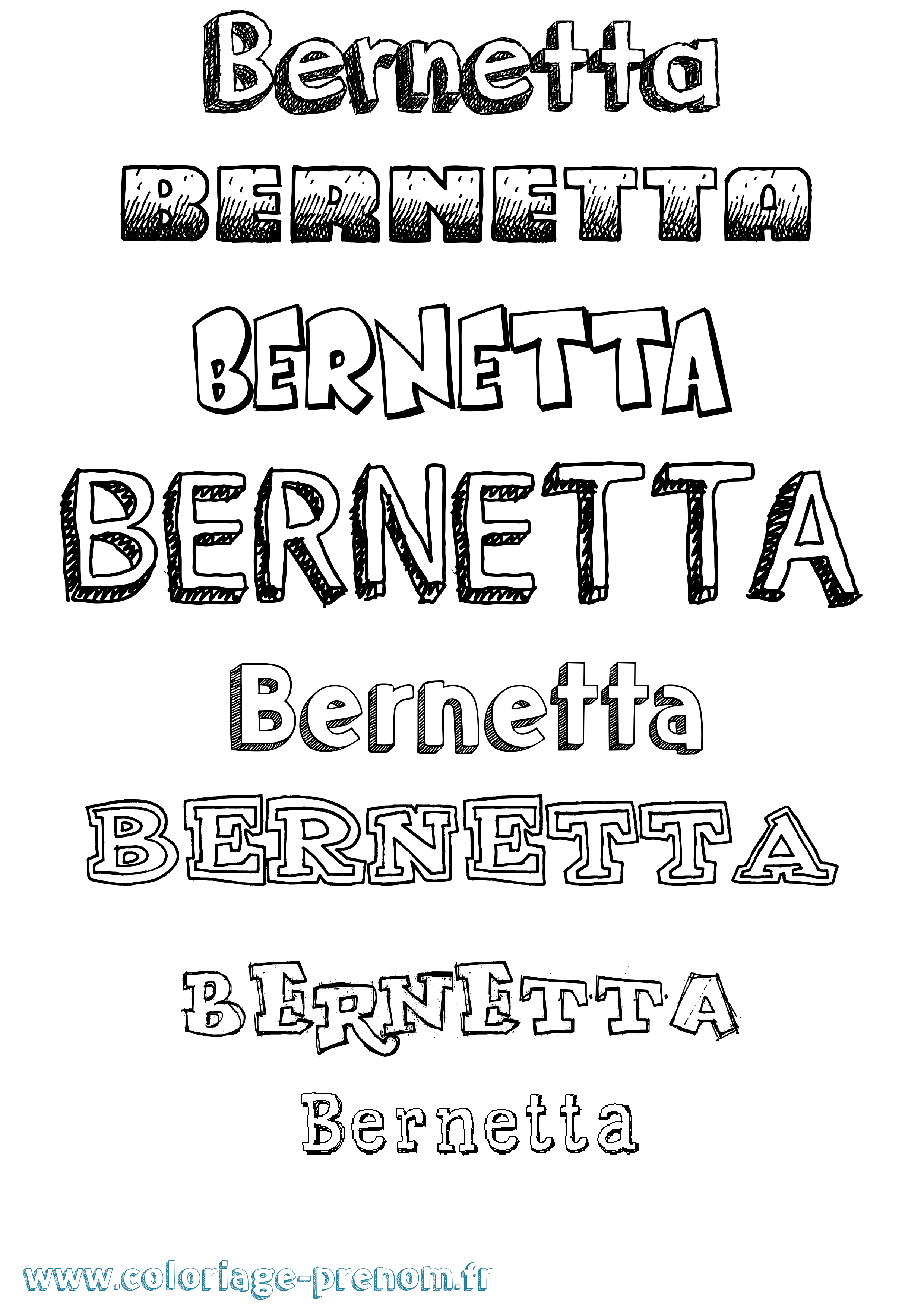 Coloriage prénom Bernetta Dessiné