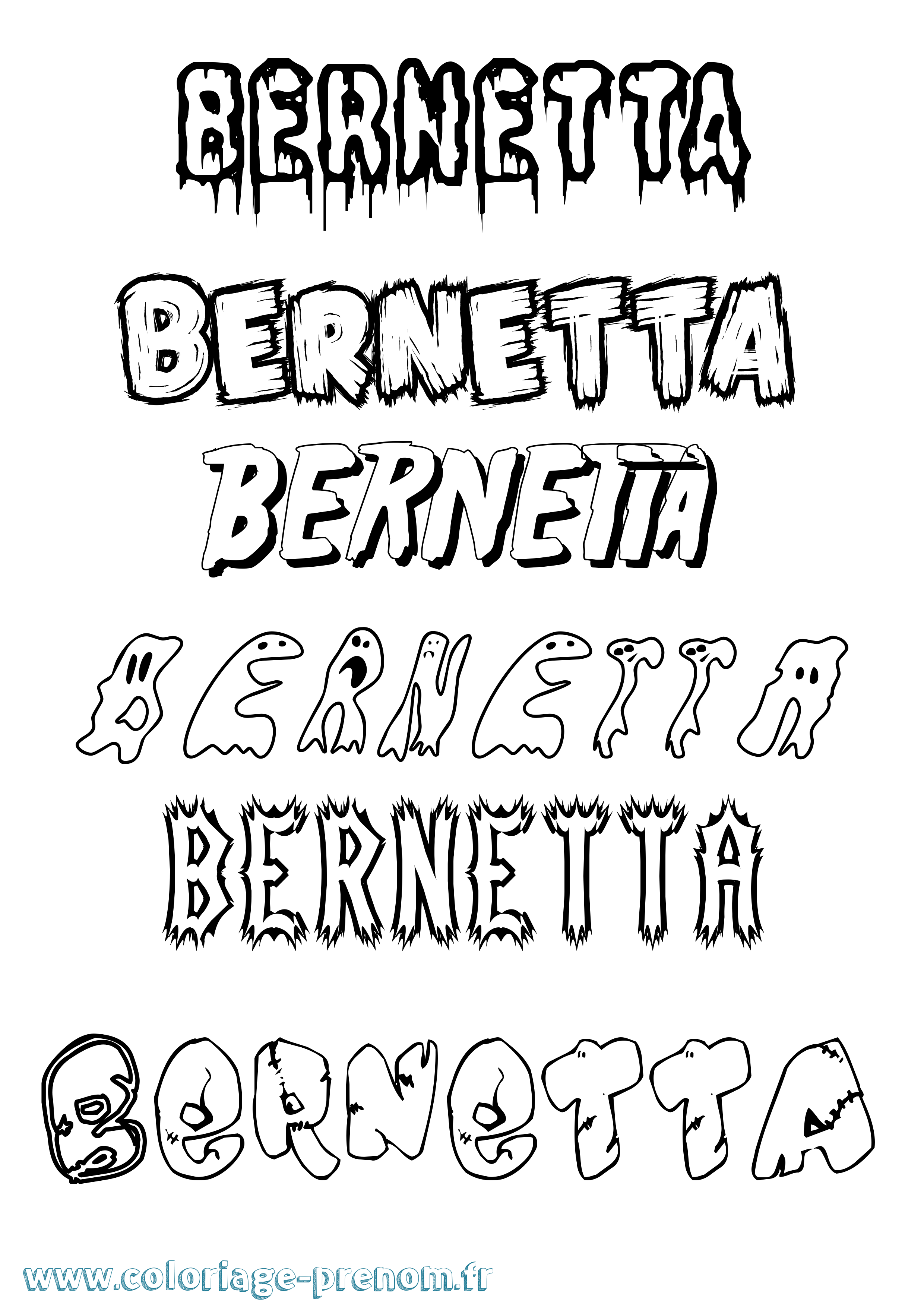 Coloriage prénom Bernetta Frisson