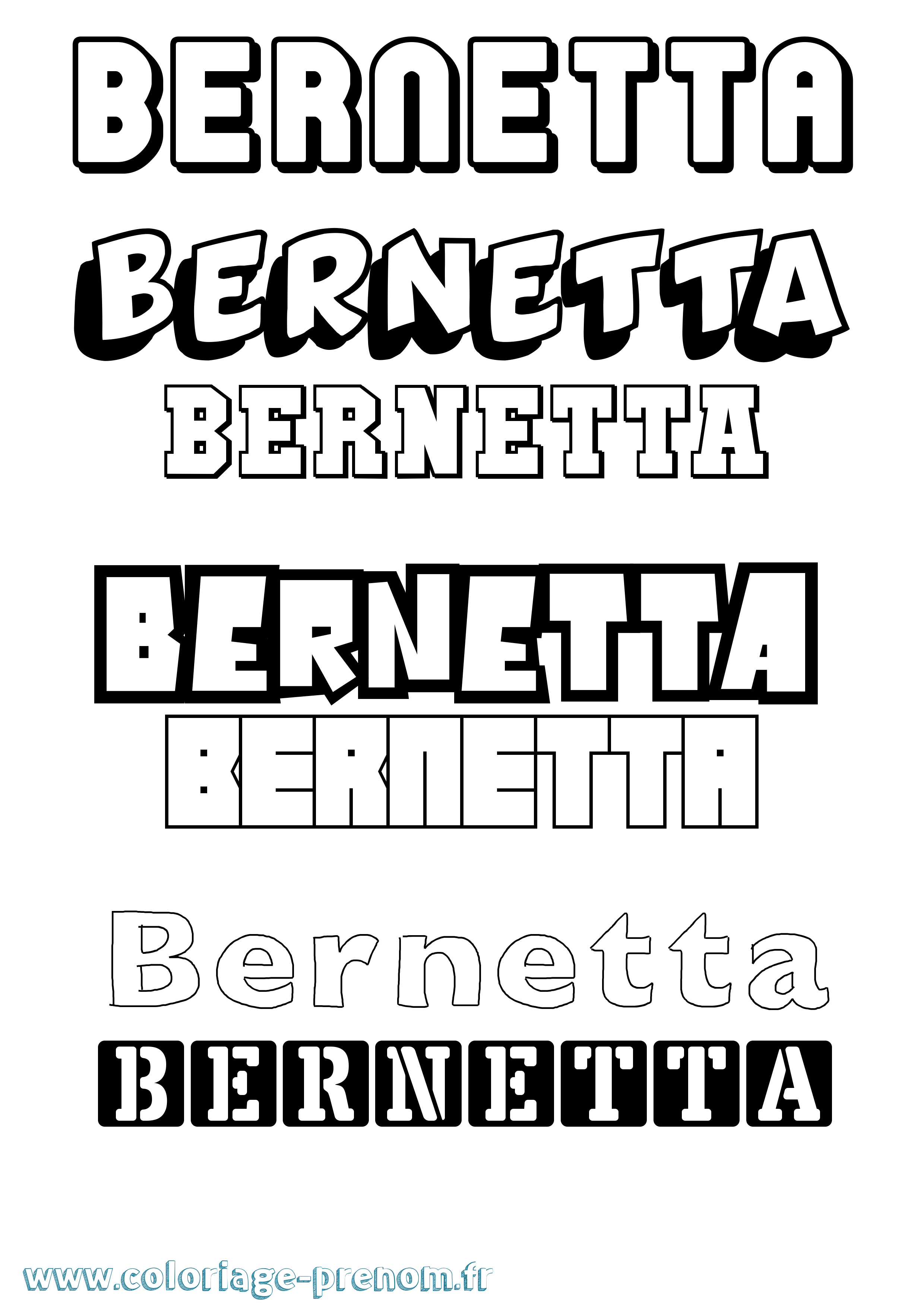 Coloriage prénom Bernetta Simple