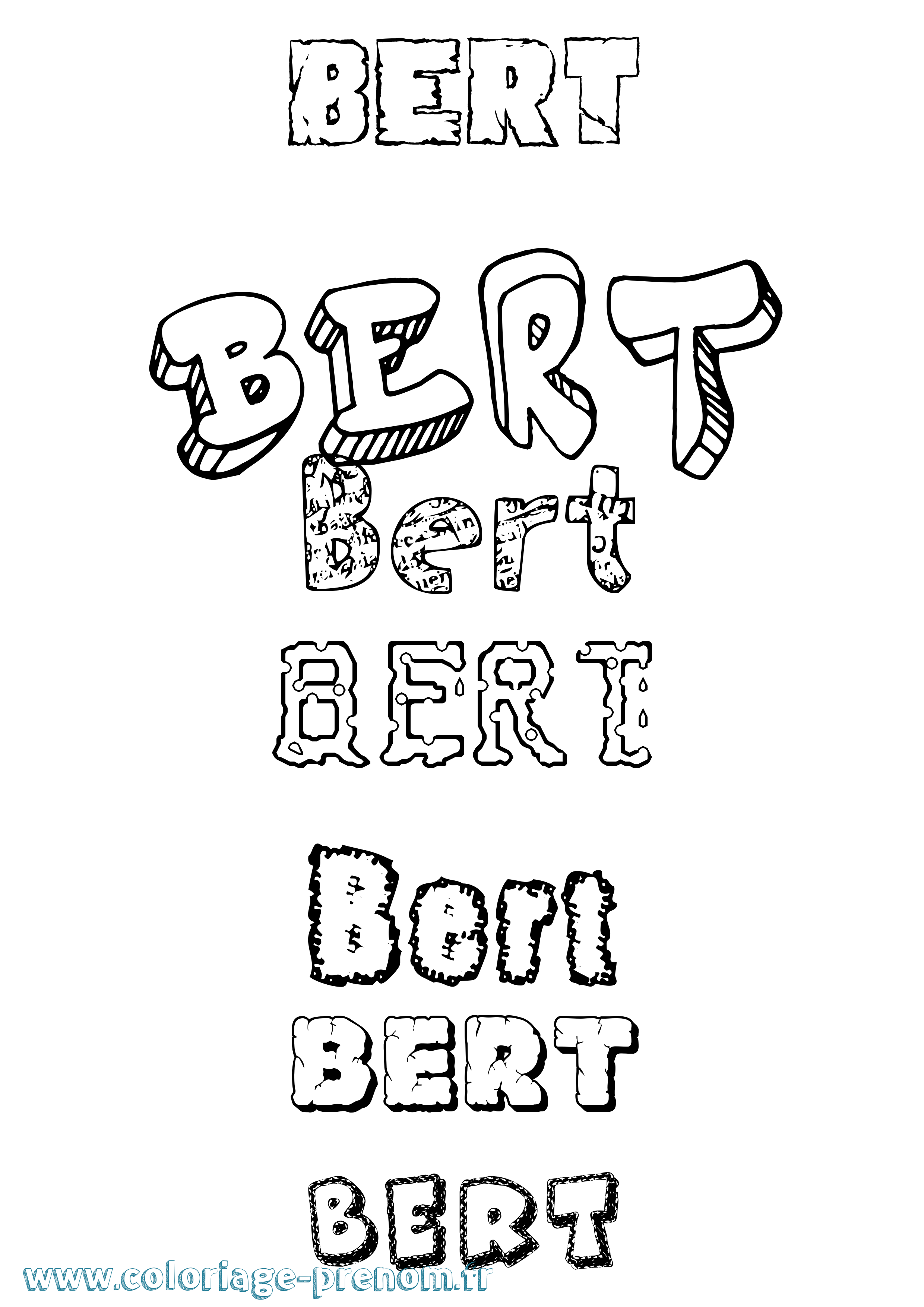 Coloriage prénom Bert Destructuré