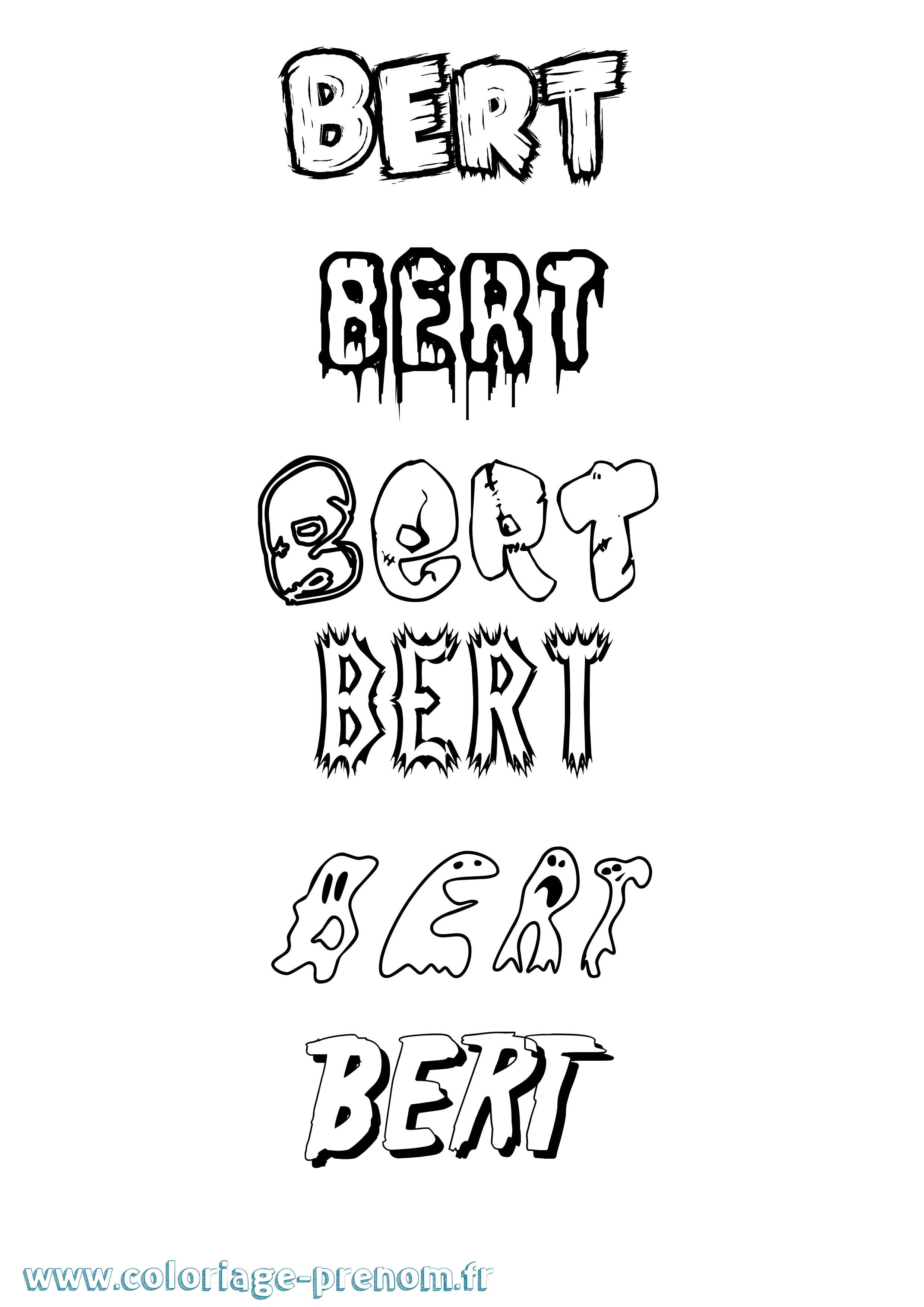 Coloriage prénom Bert Frisson