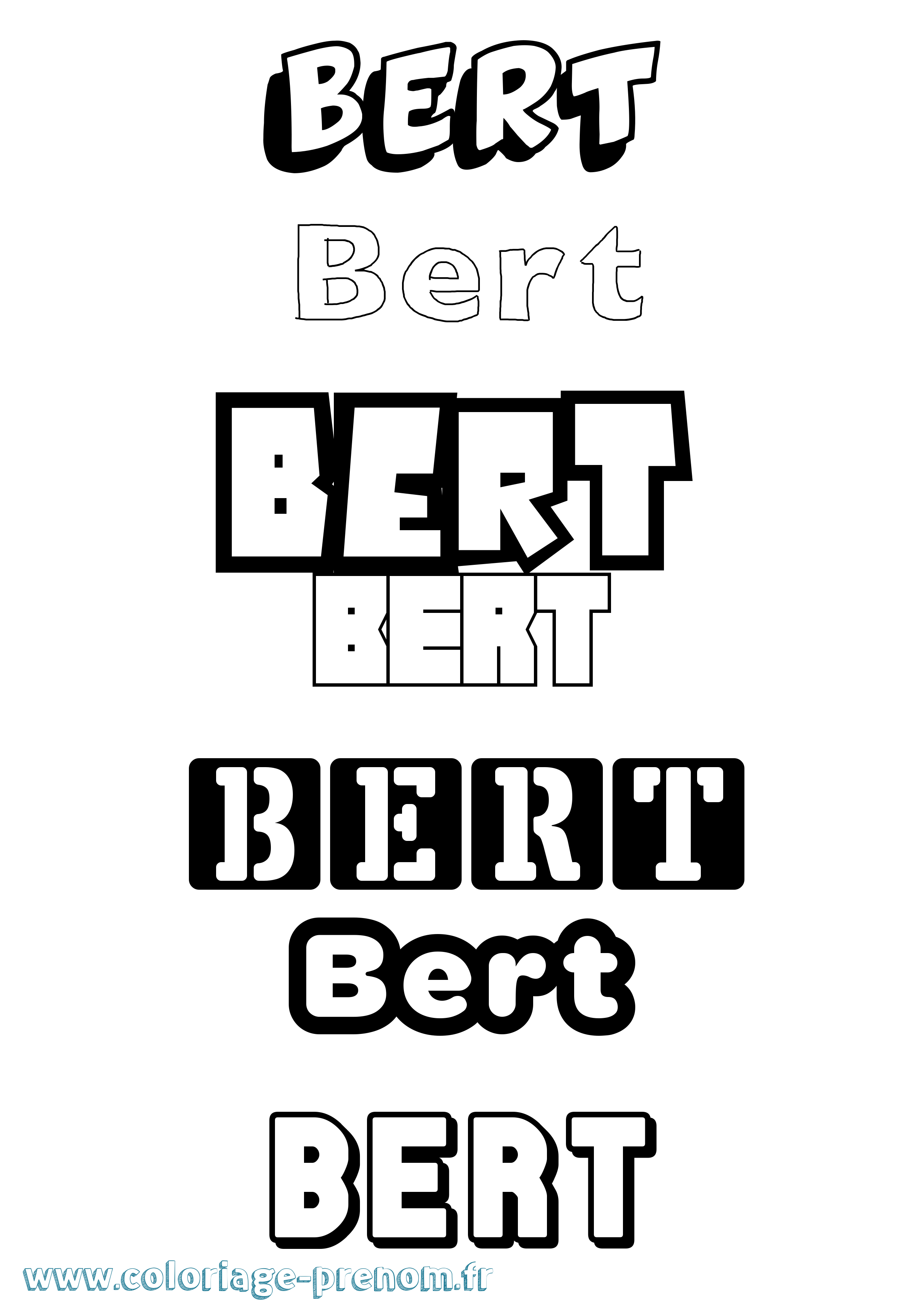 Coloriage prénom Bert Simple