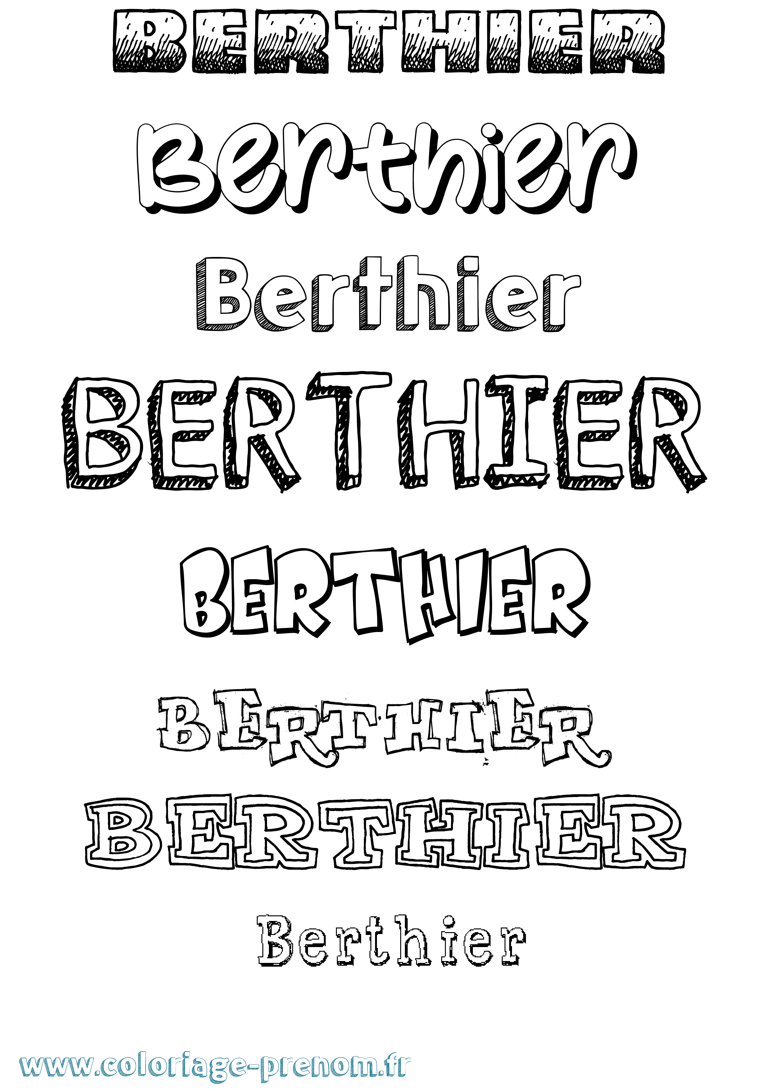 Coloriage prénom Berthier Dessiné