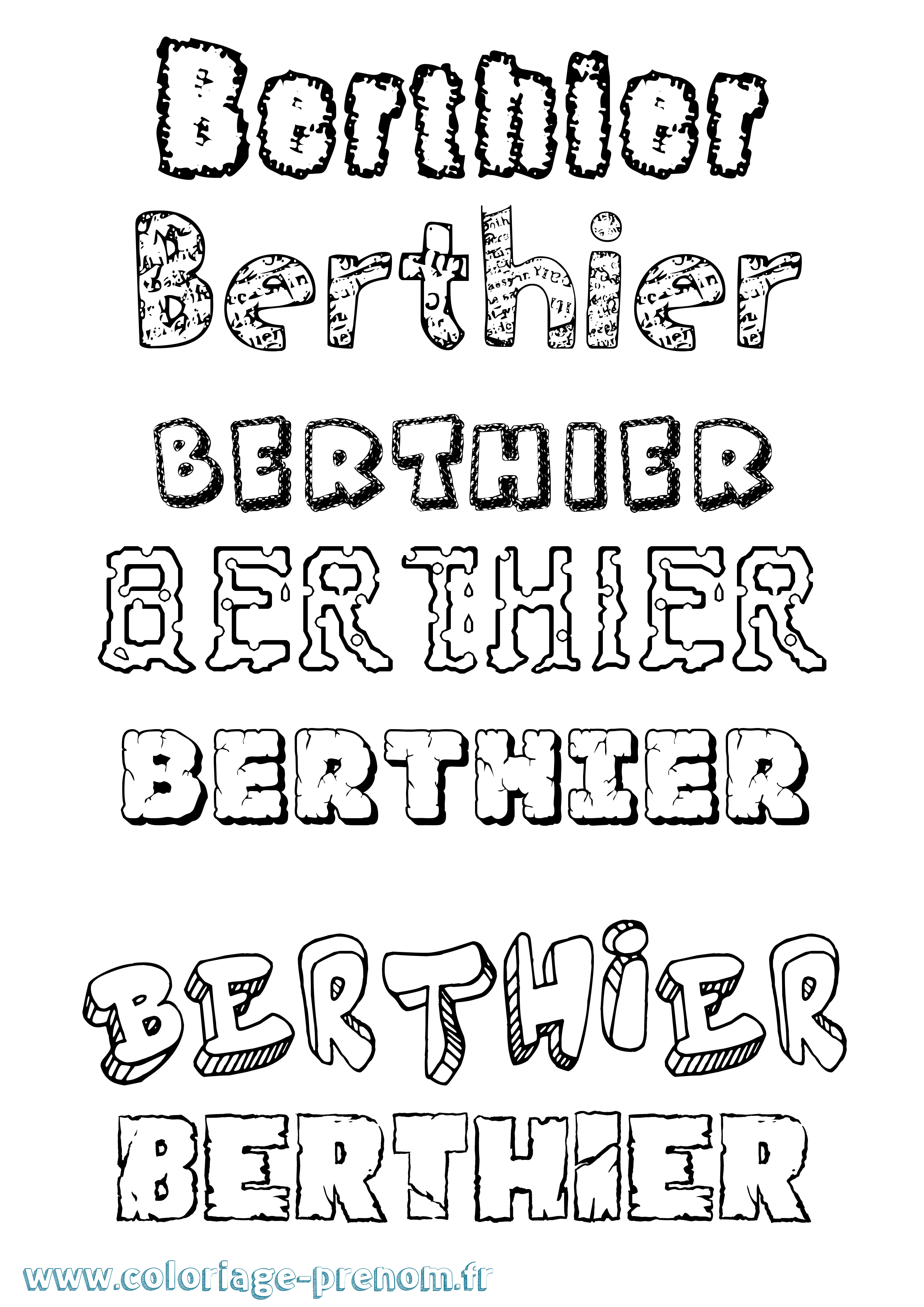 Coloriage prénom Berthier Destructuré