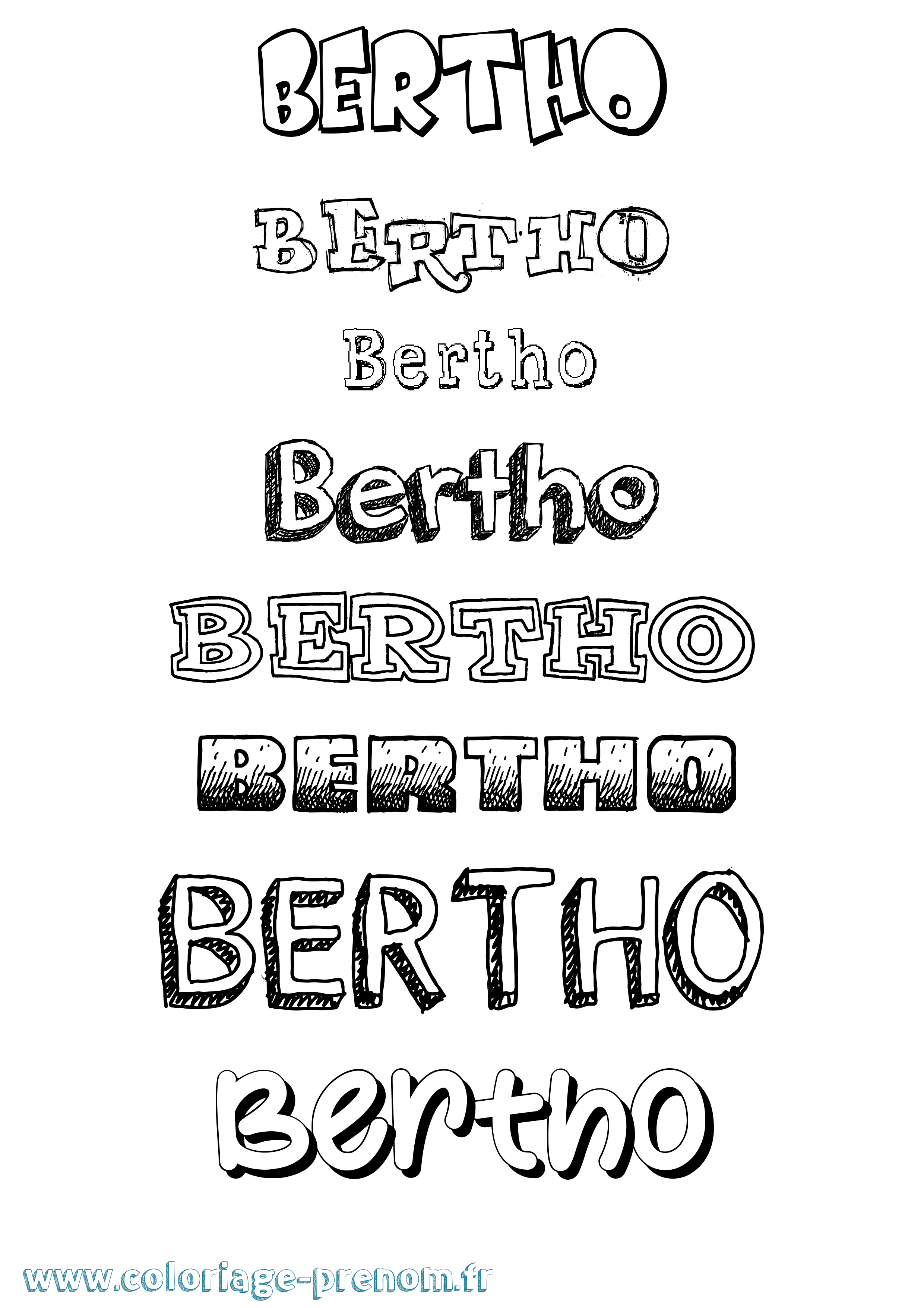Coloriage prénom Bertho Dessiné