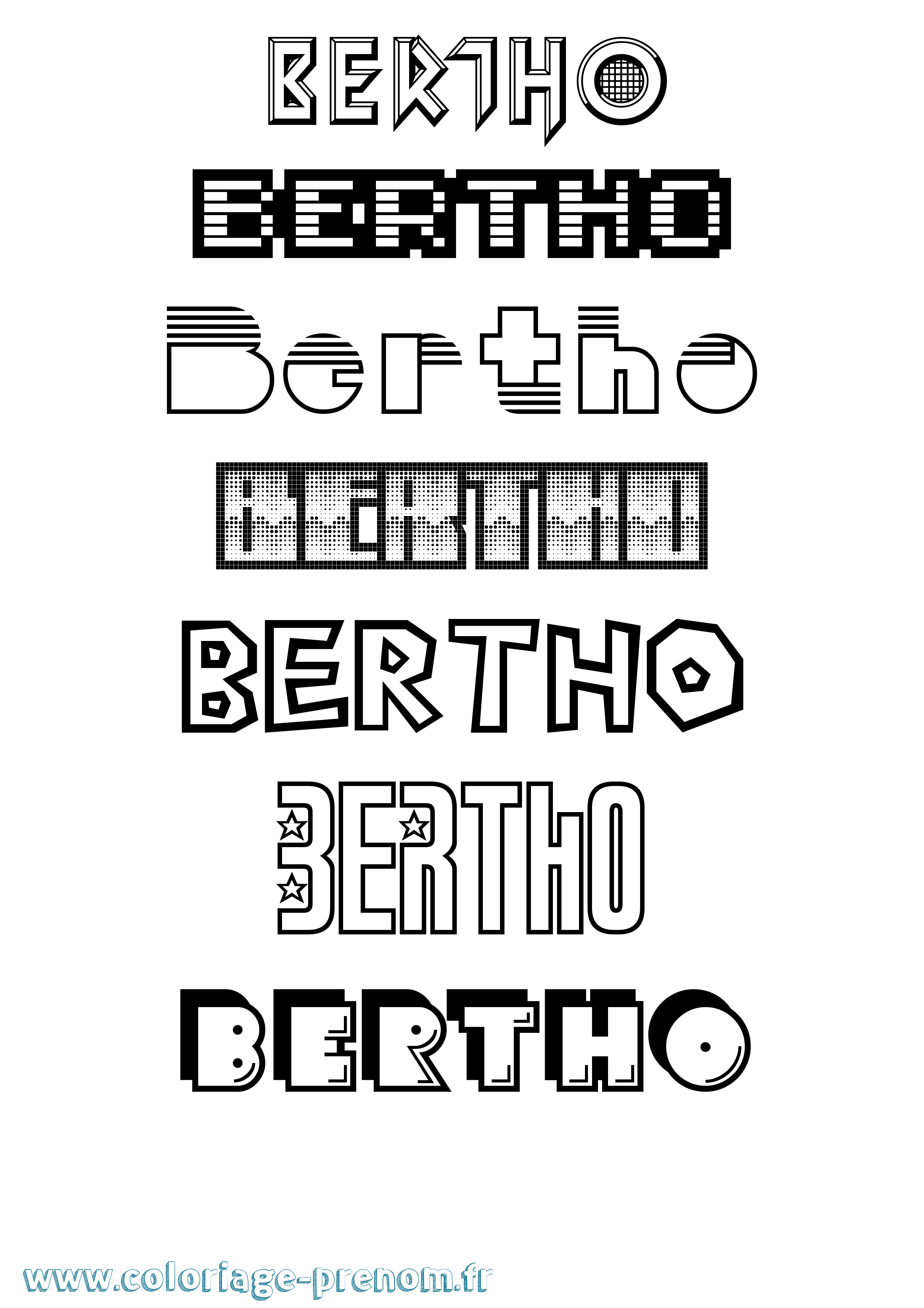 Coloriage prénom Bertho Jeux Vidéos