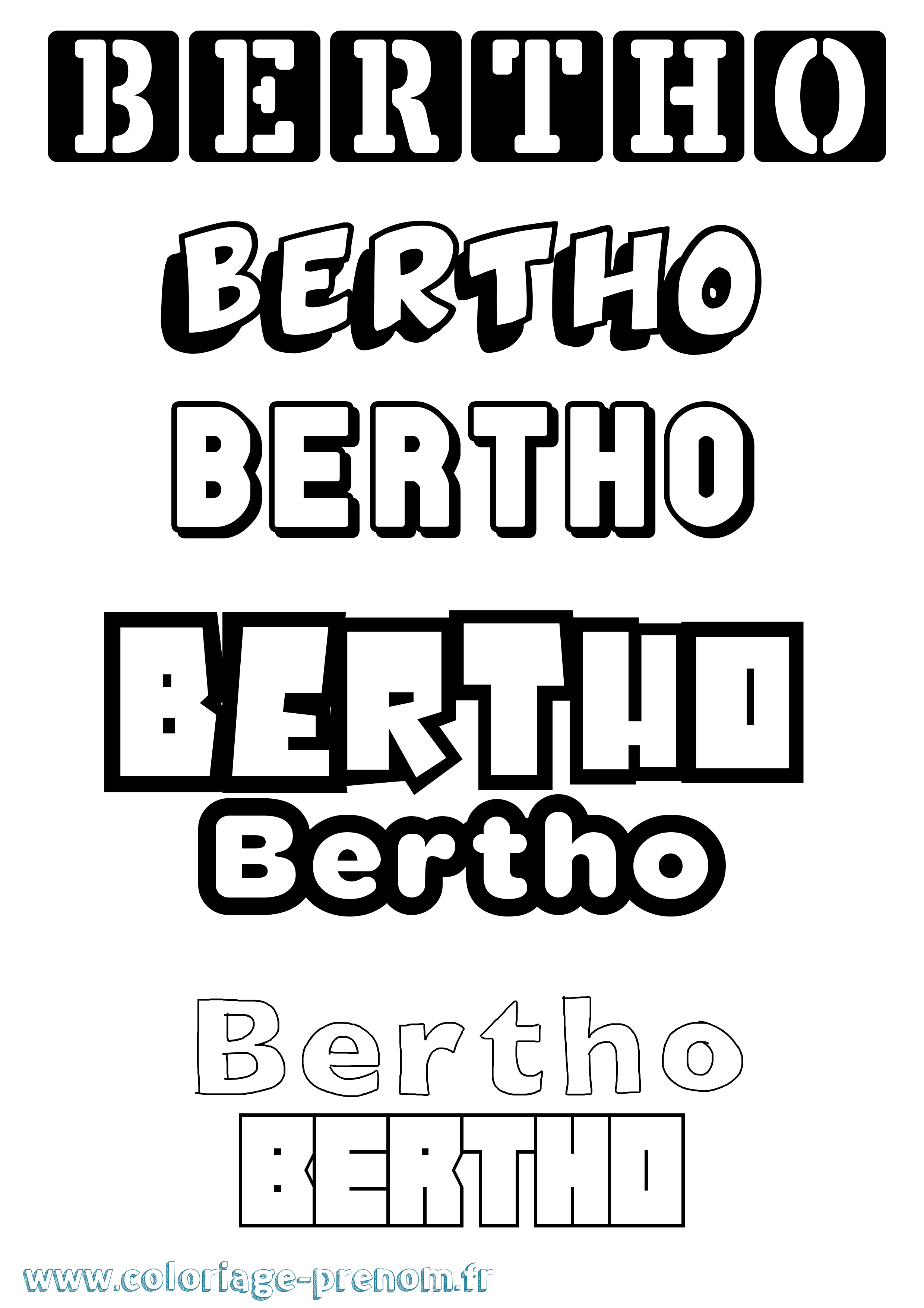 Coloriage prénom Bertho Simple
