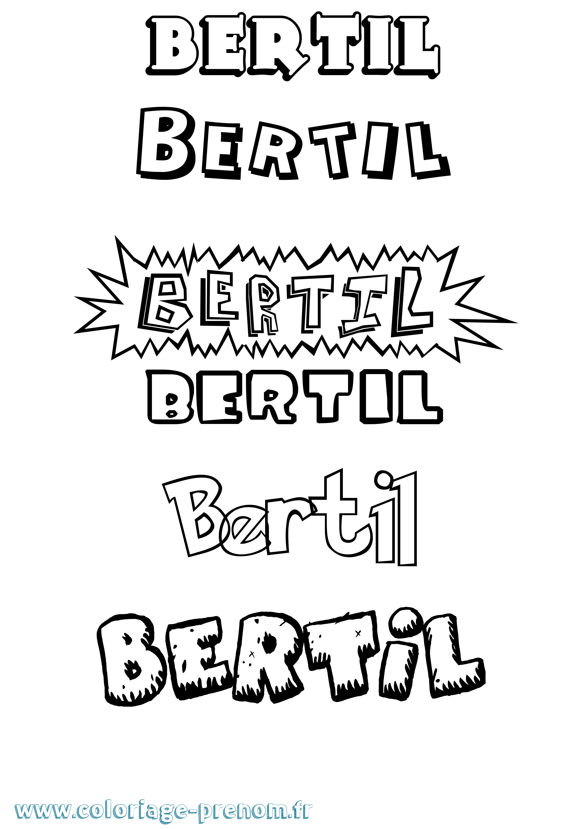 Coloriage prénom Bertil Dessin Animé