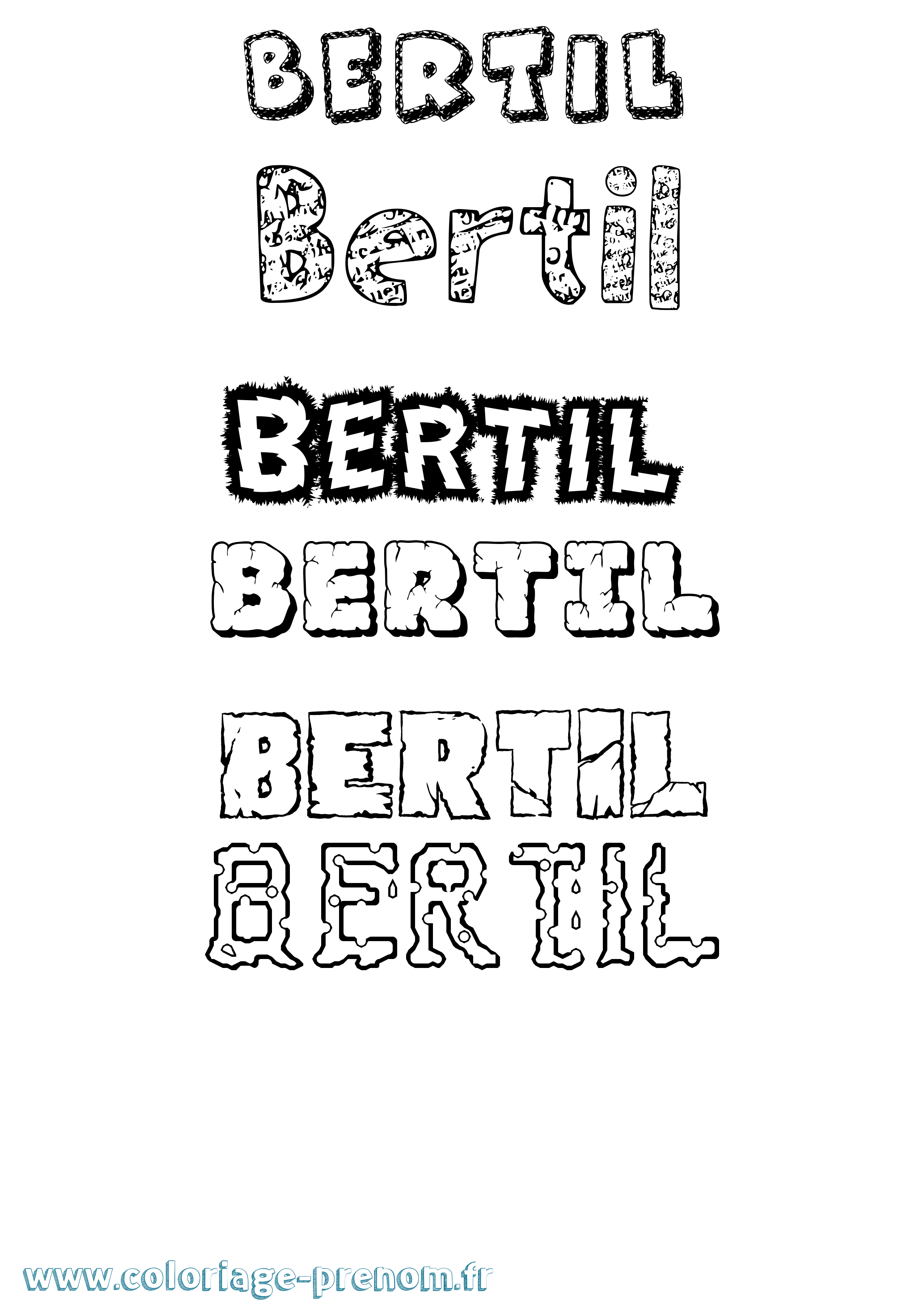 Coloriage prénom Bertil Destructuré