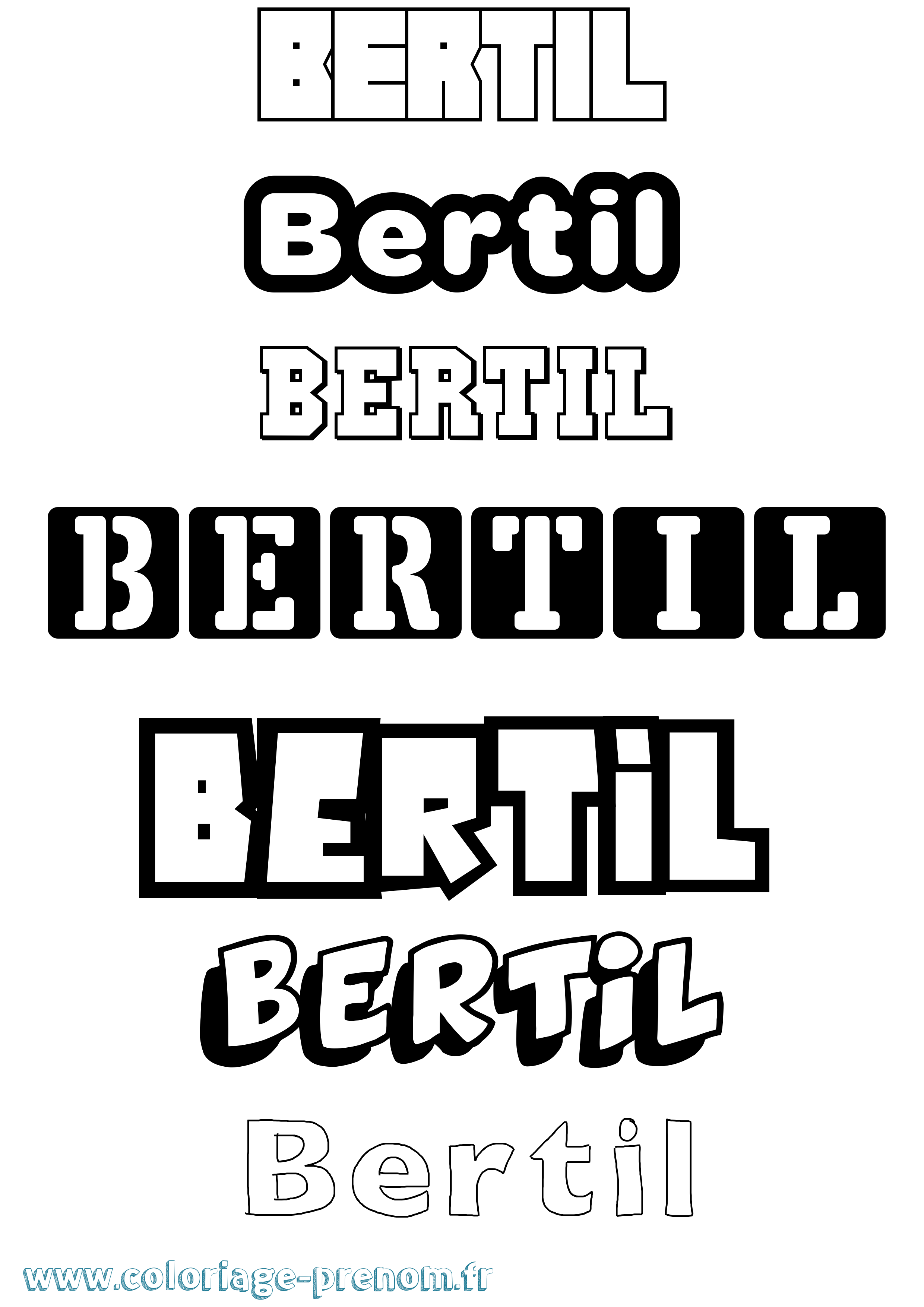 Coloriage prénom Bertil Simple