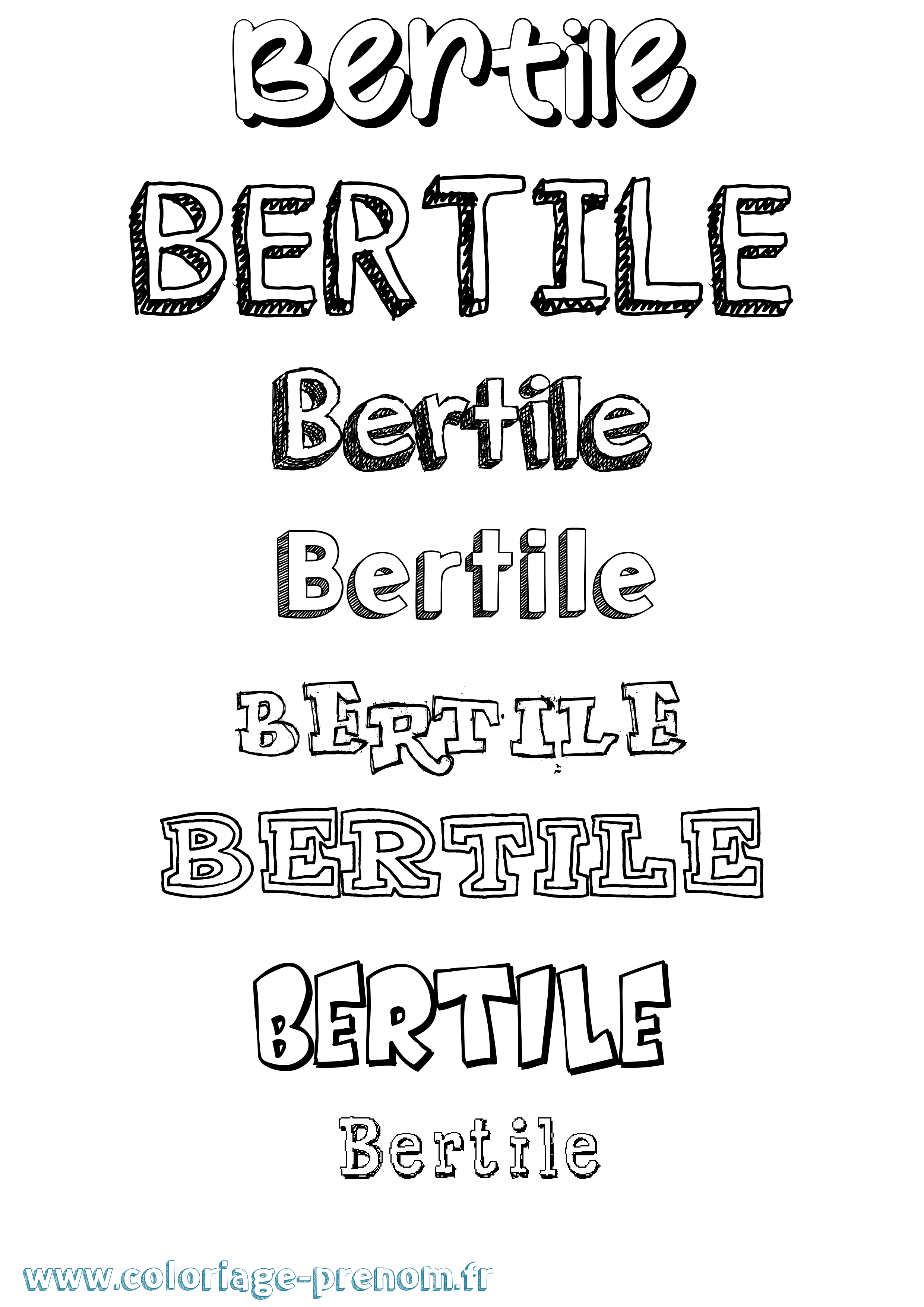 Coloriage prénom Bertile Dessiné